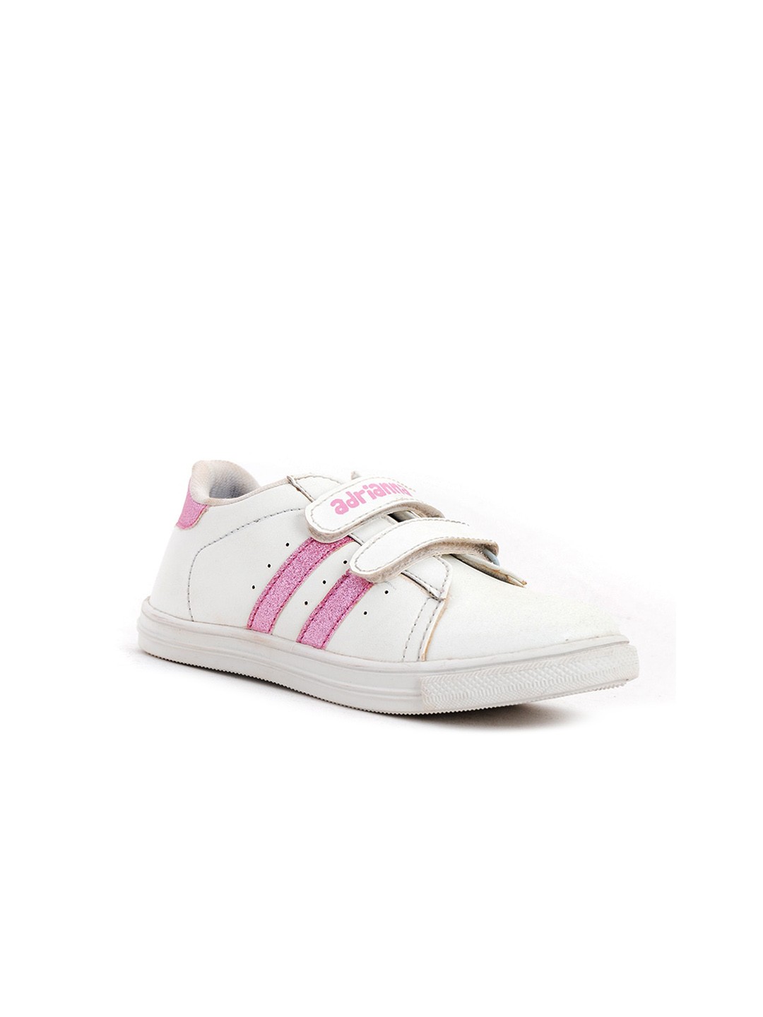 

Khadims Girls White & Pink Striped Sneakers