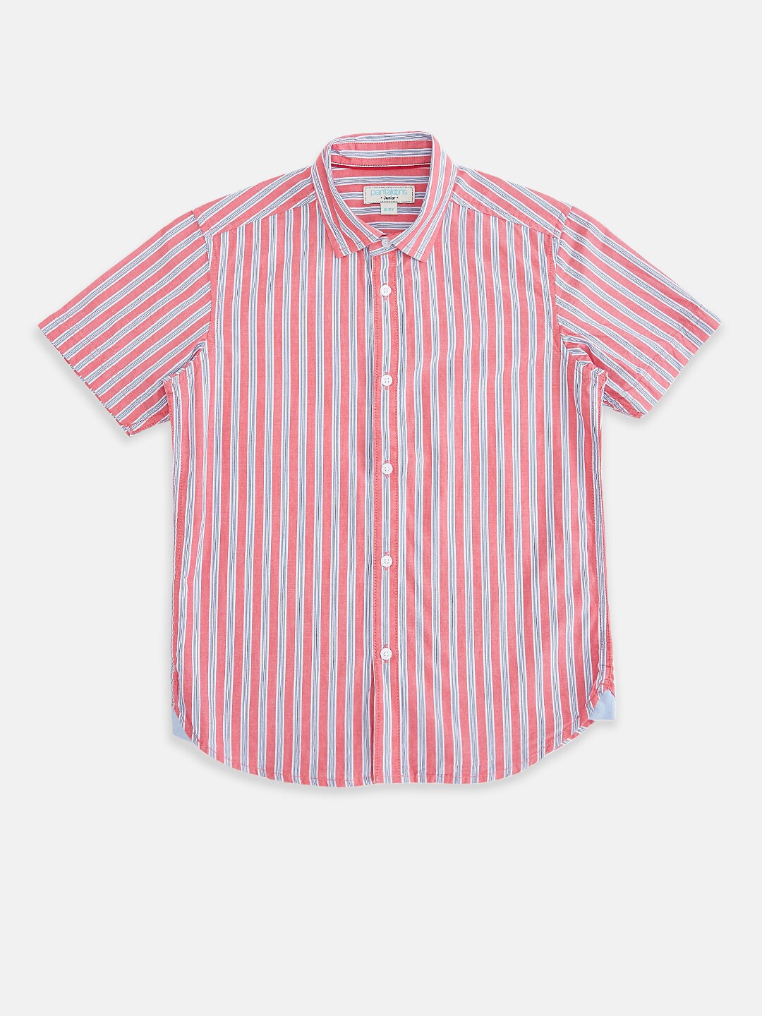 

Pantaloons Junior Boys Red Multi Stripes Opaque Striped Casual Shirt