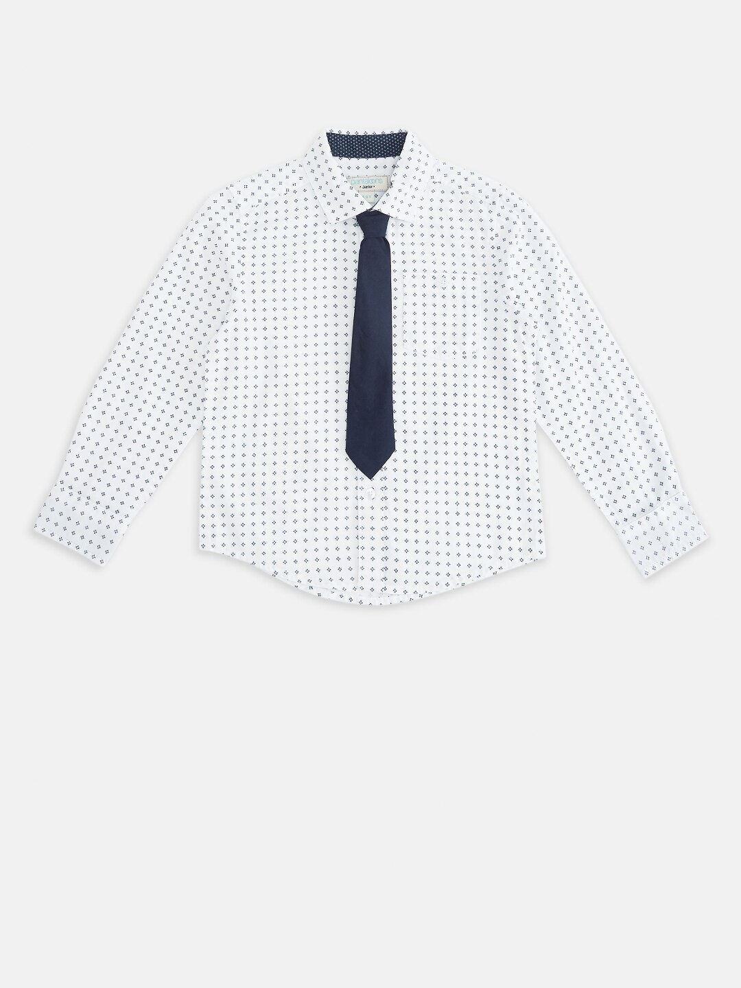 

Pantaloons Junior Boys White Opaque Printed Casual Shirt