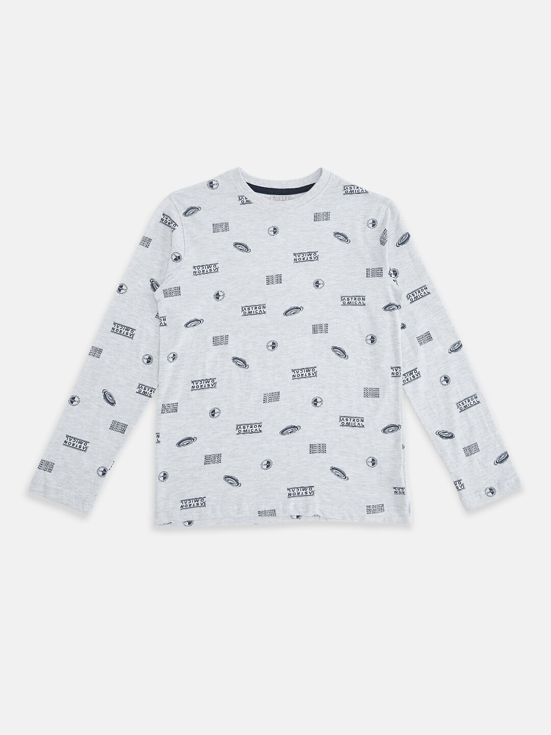 

Pantaloons Junior Boys Grey Melange Printed T-shirt