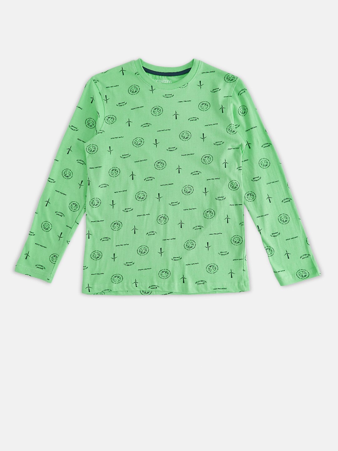 

Pantaloons Junior Boys Green Printed T-shirt
