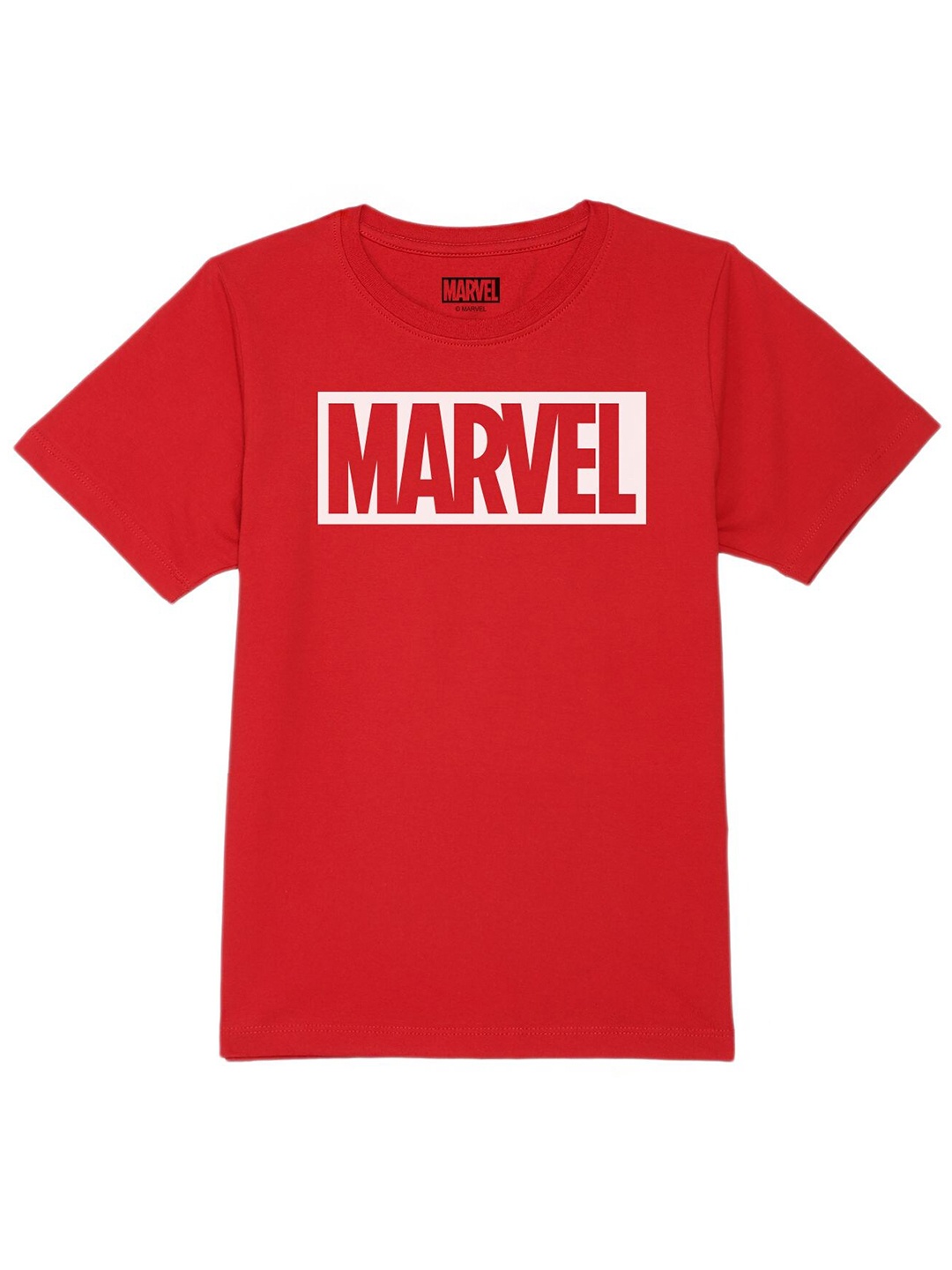 

Marvel by Wear Your Mind Boys Red Typography Printed Applique T-shirt