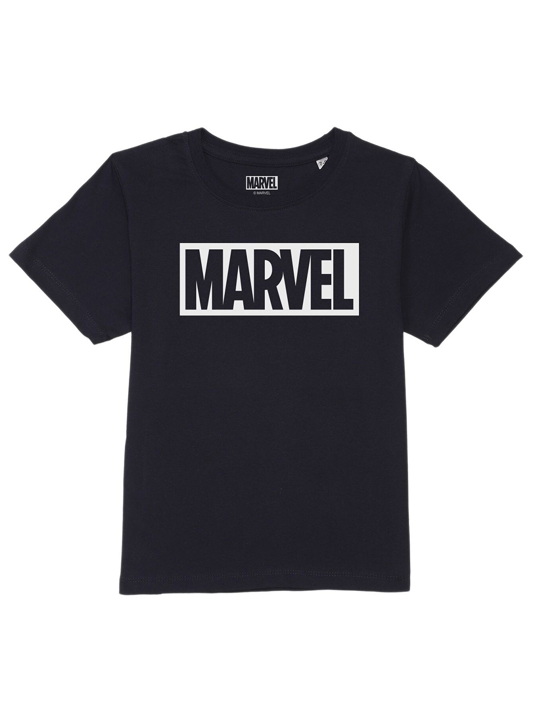 

Marvel by Wear Your Mind Boys Navy Blue Typography Applique T-shirt
