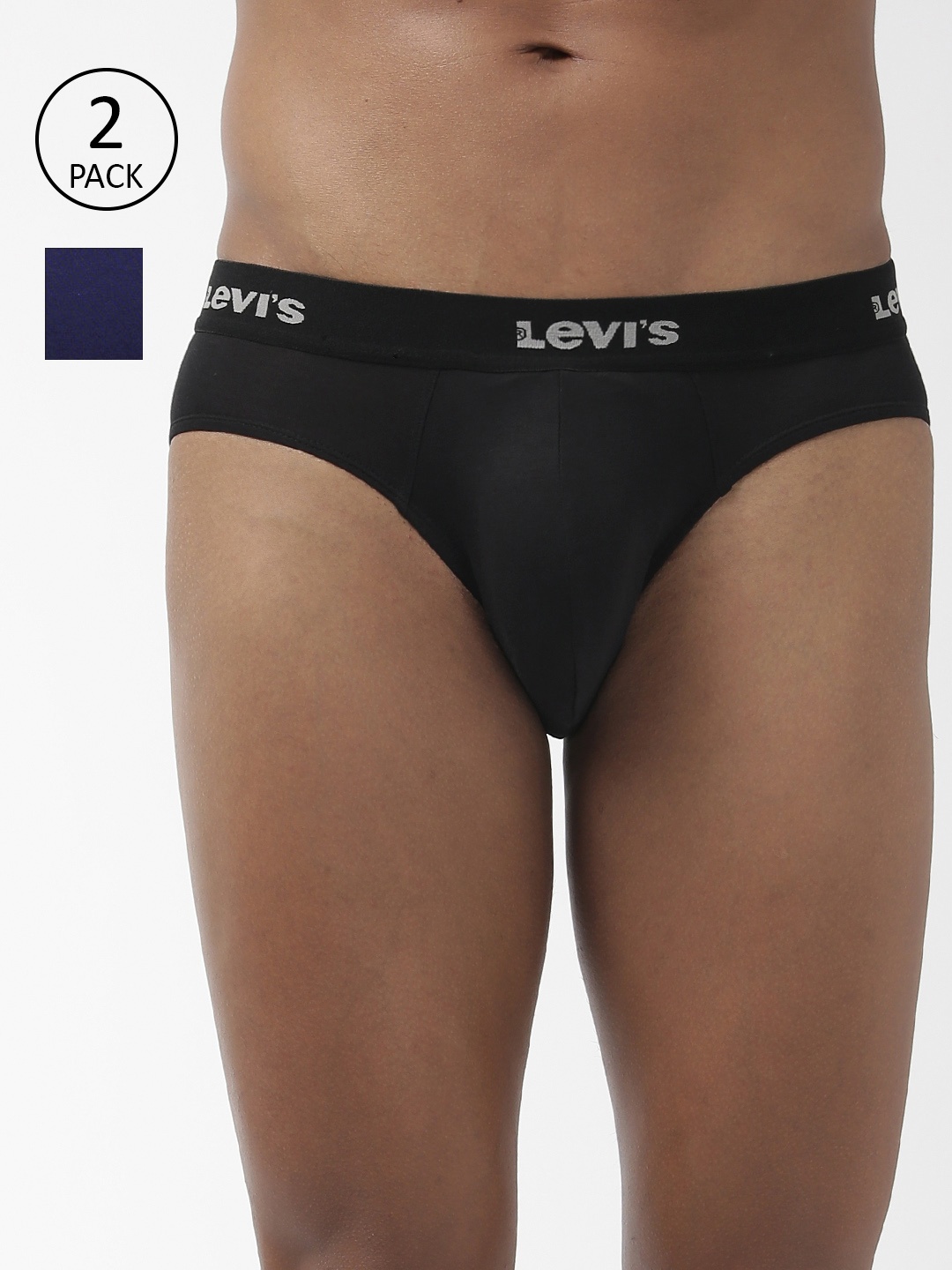 

Levis Men Pack of 2 Solid Briefs BF-100CA-2PK, Black