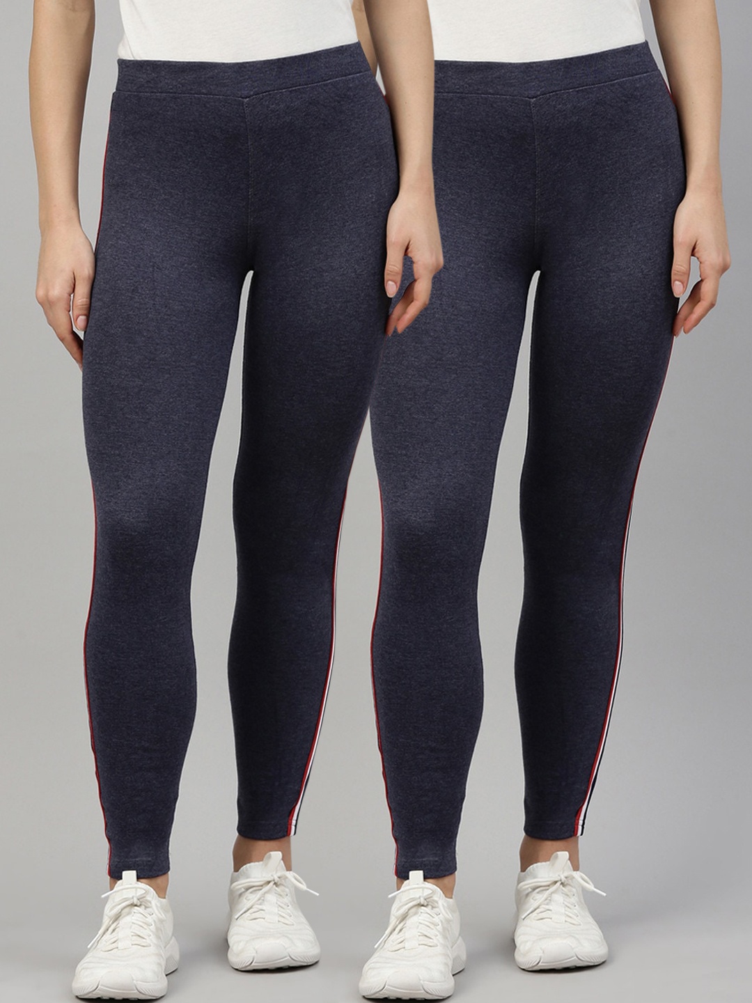 

GOLDSTROMS Pack of 2 Women Charcoal Grey Solid Track Pants