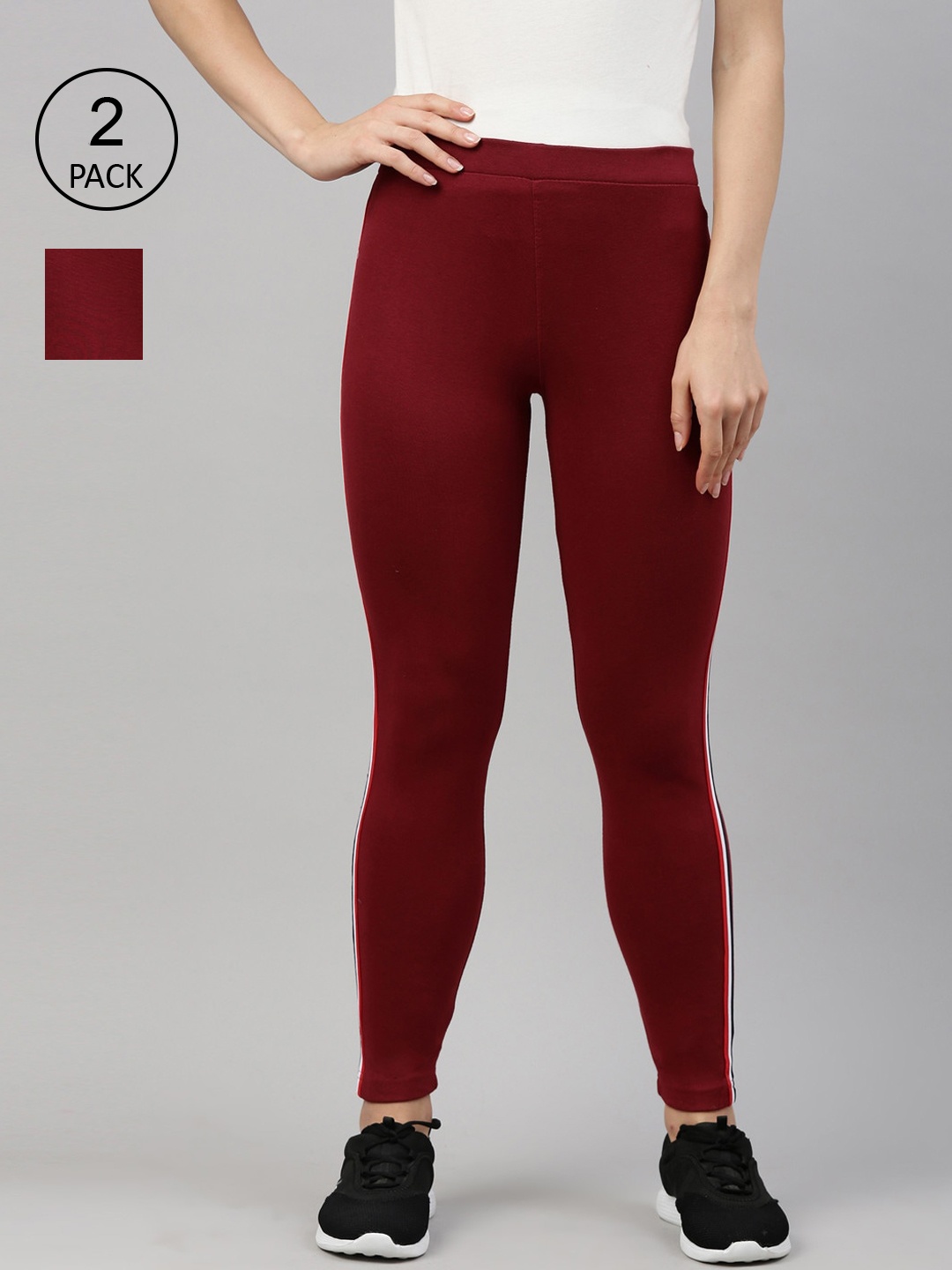 

GOLDSTROMS Pack of 2 Maroon Slim Fit Track Pants