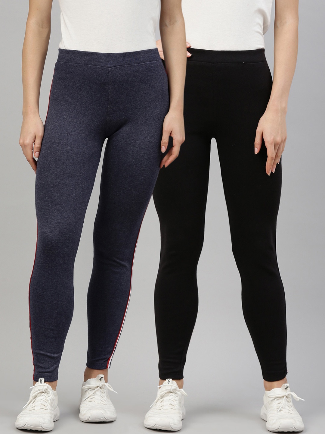 

GOLDSTROMS Pack of 2 Charcoal Grey & Black Slim Fit Track Pants