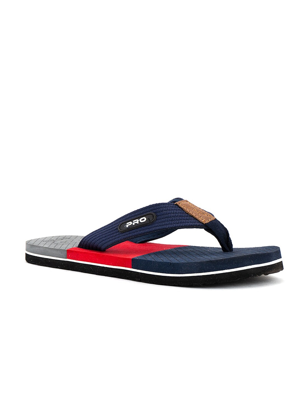 

Khadims Men Navy Blue & Red Colourblocked Thong Flip-Flops