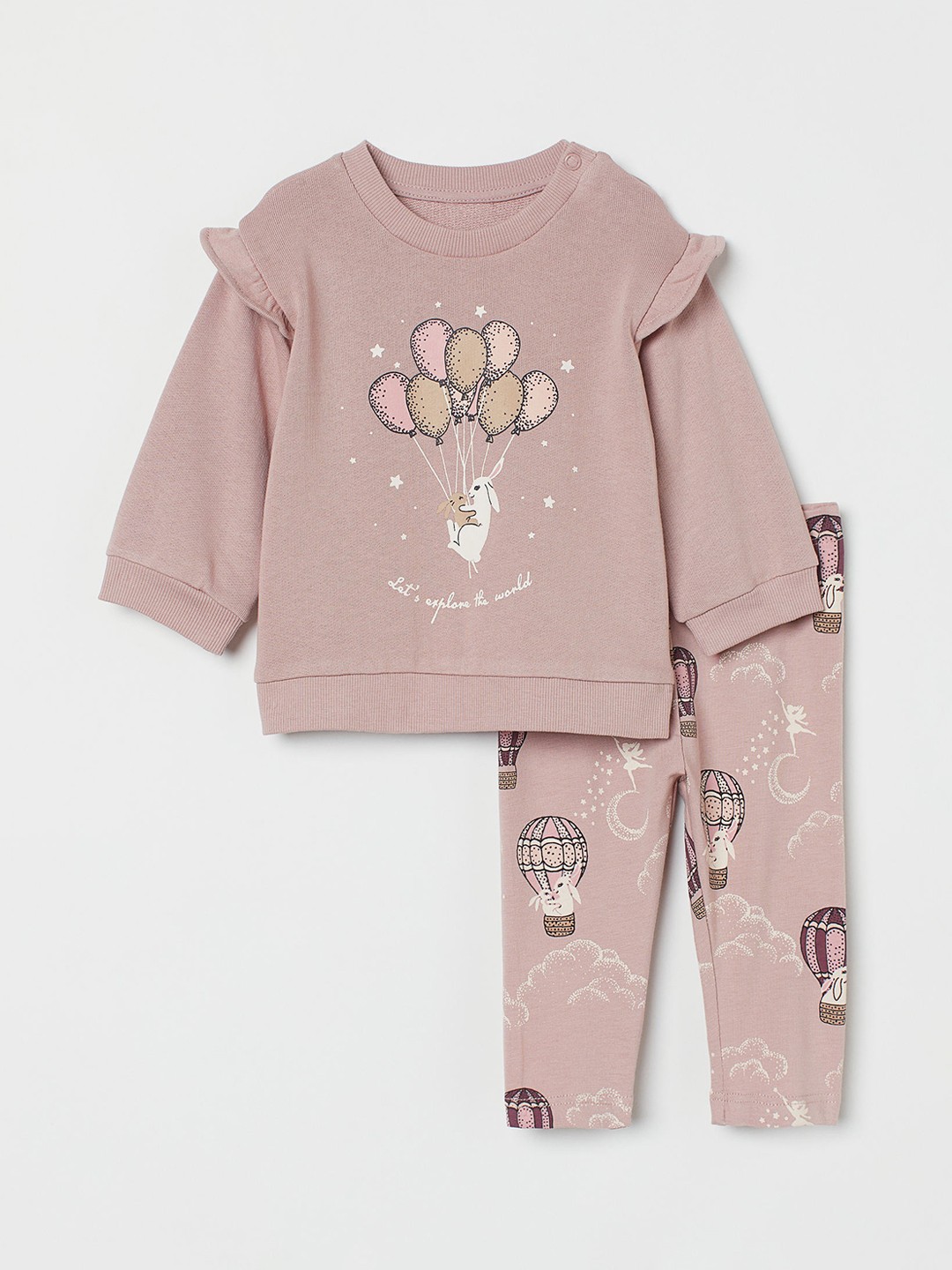 

H&M Boys Pink & Multicoloured 2-Piece Cotton Set