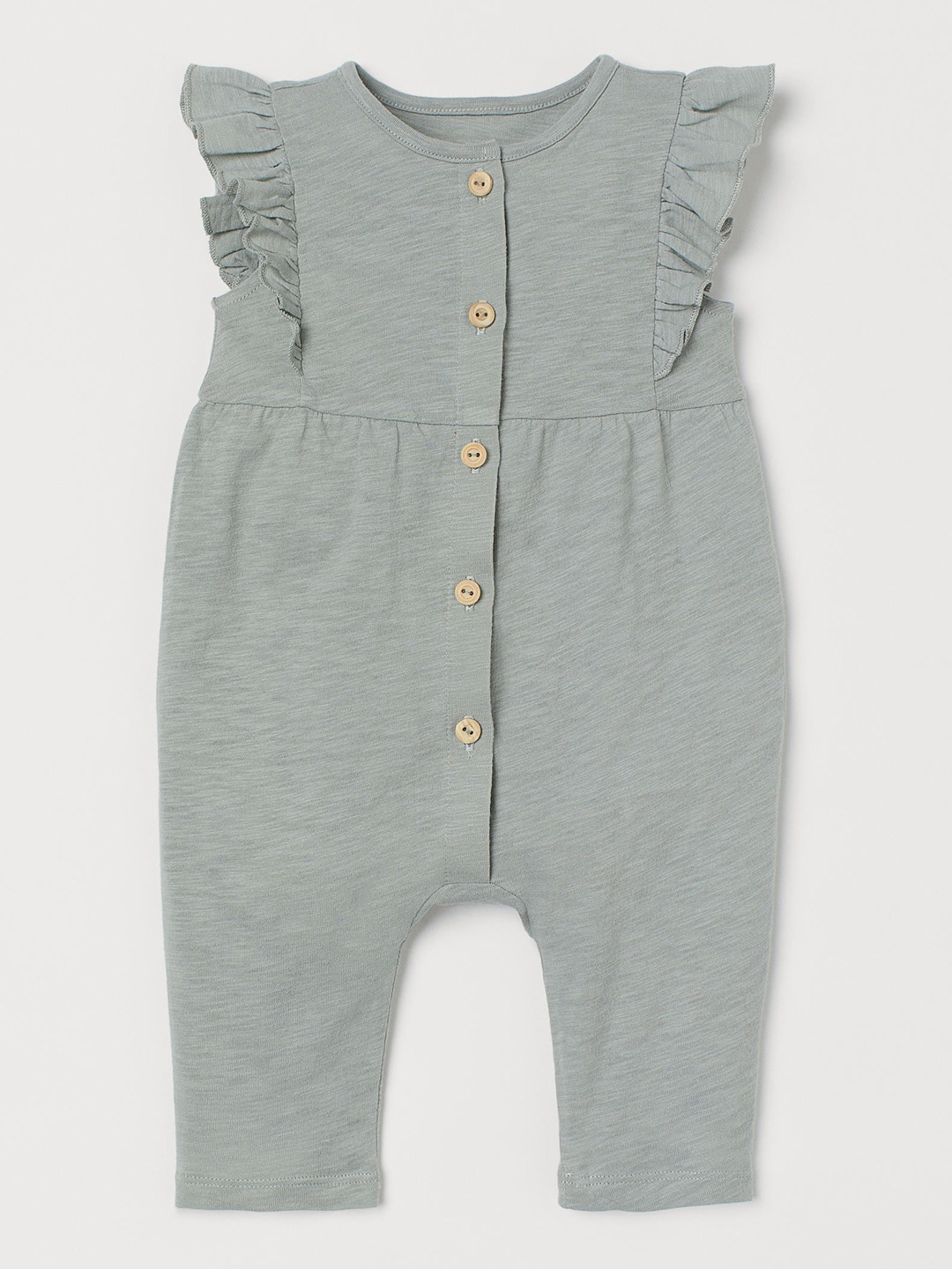 

H&M Girls Green Slub Jersey Romper Suit