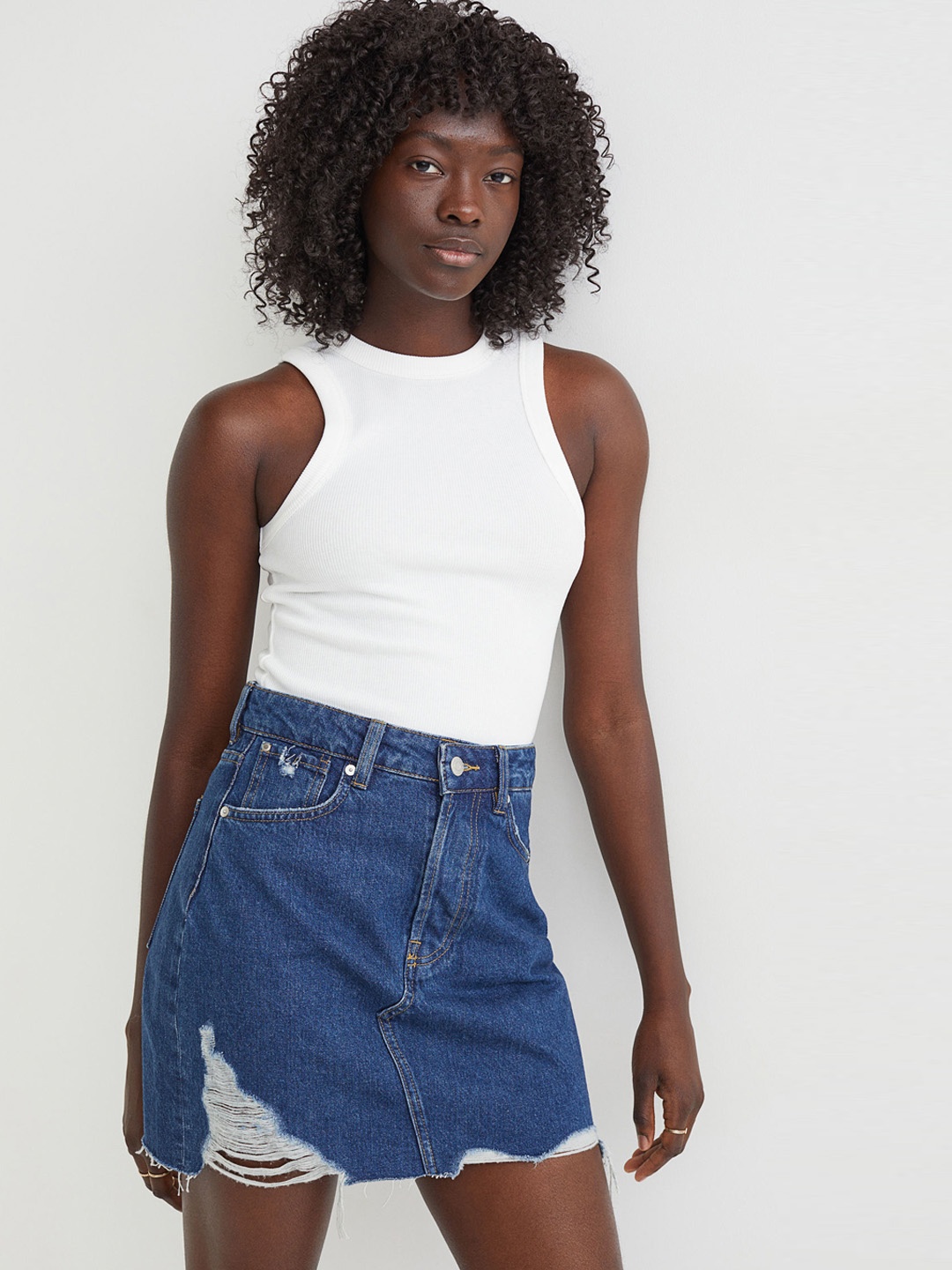 

H&M Women Blue Denim skirt