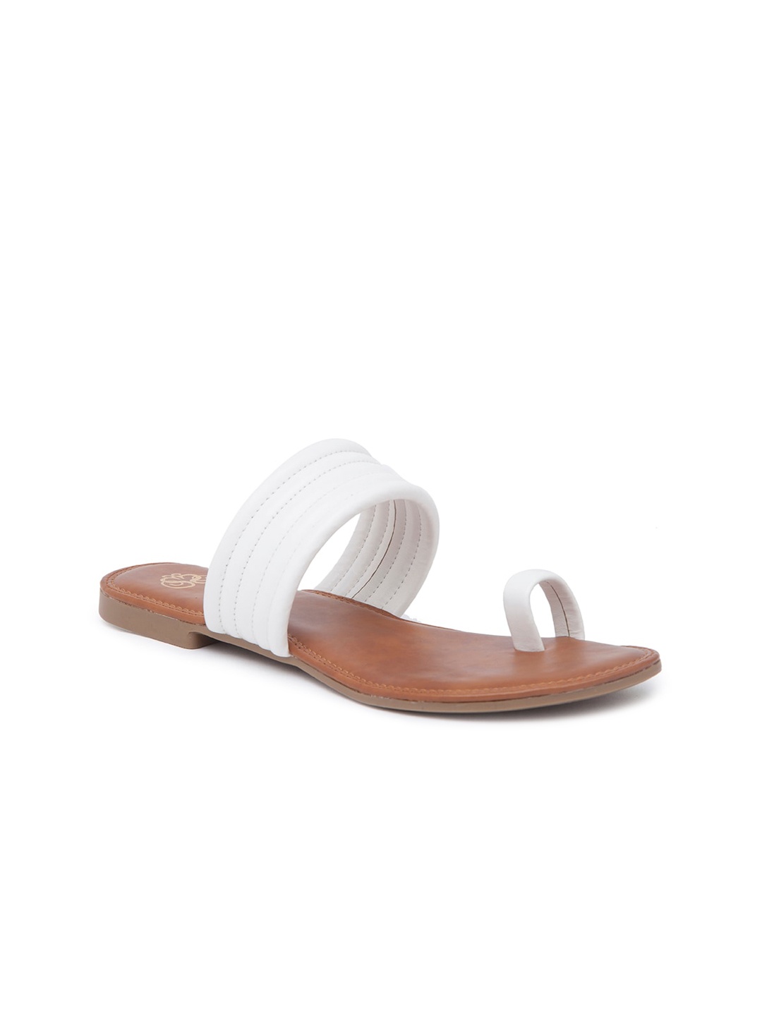 

Sole To Soul Women White Solid One Toe Flats
