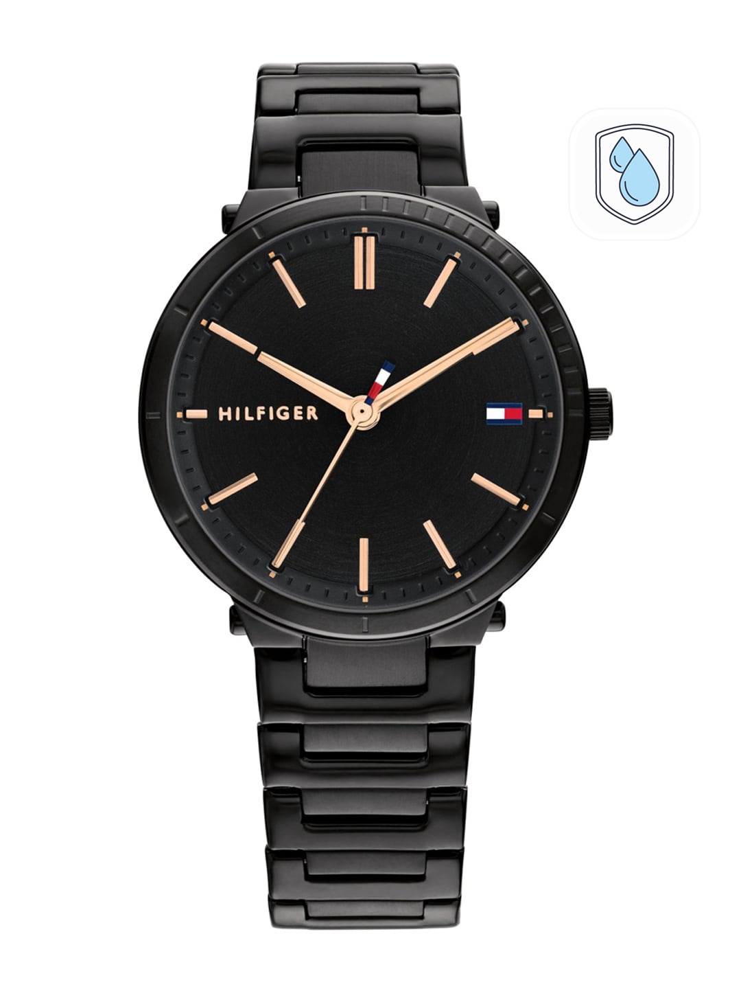 

Tommy Hilfiger Women Black Stainless Steel Bracelet Style Straps Analogue Watch TH1782409W