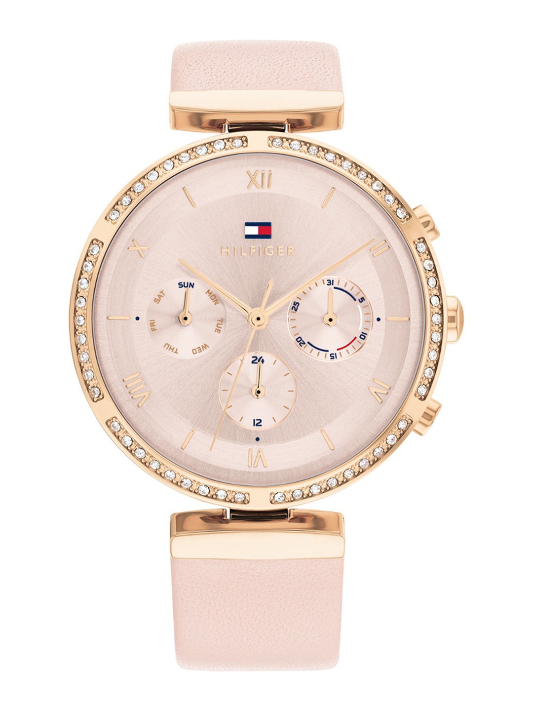 

Tommy Hilfiger Women Leather Straps Analogue Watch TH1782395W, Rose gold