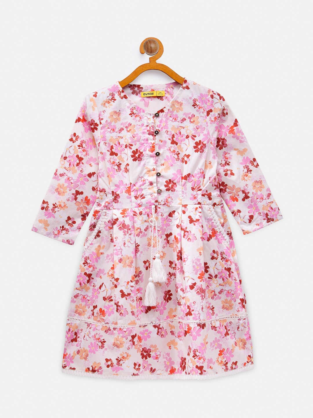 

NYNSH Girls White & Pink Floral Dress