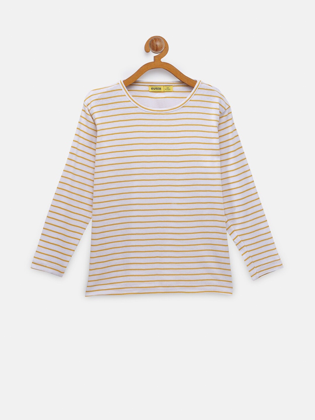 

NYNSH Girls White Striped Cut Outs T-shirt