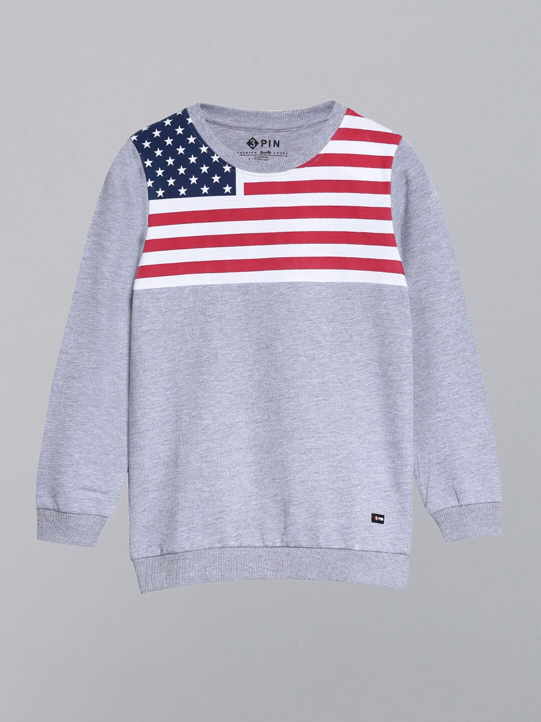 

3PIN Boys Grey Striped Sweatshirt