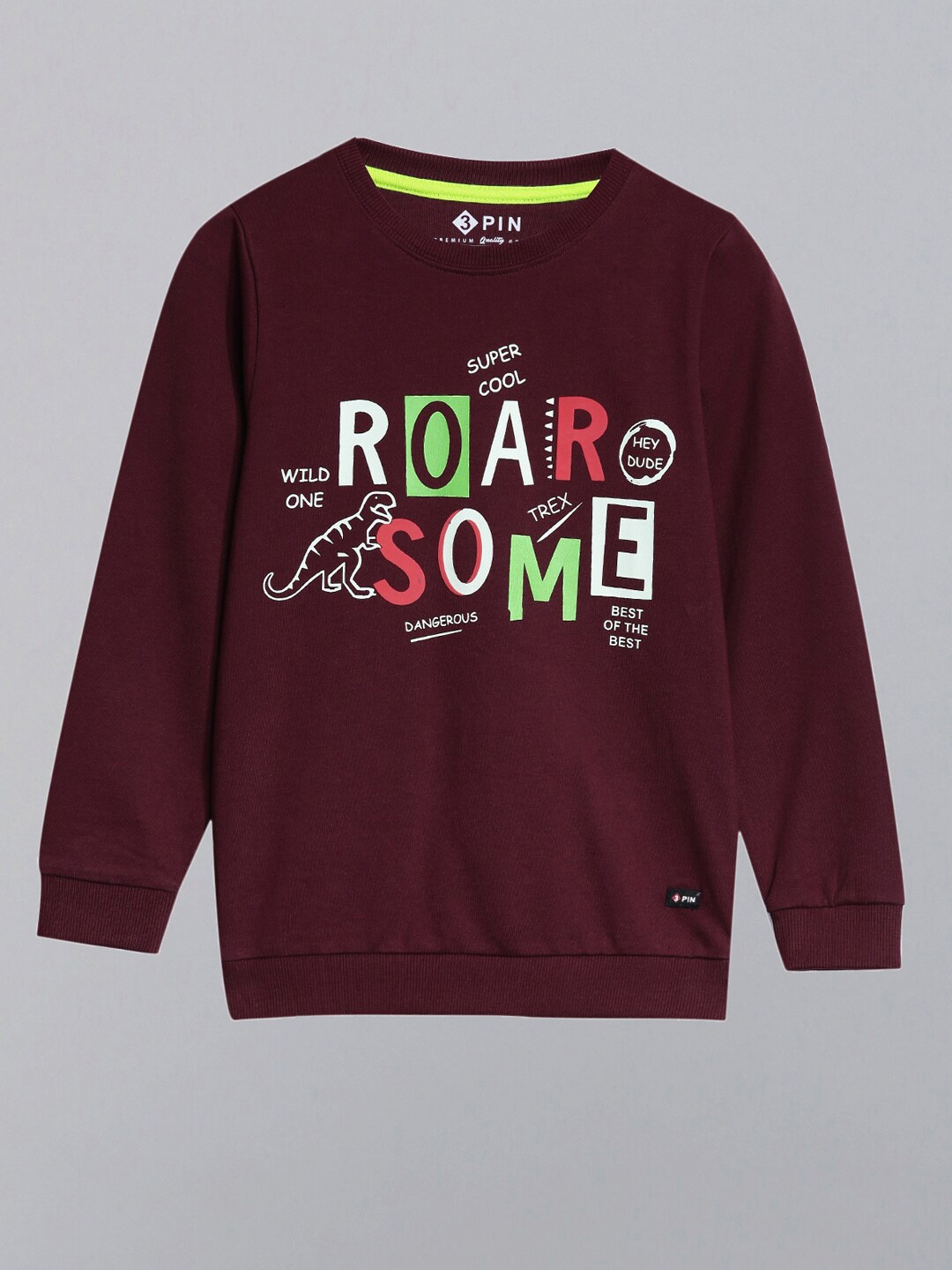 

3PIN Boys Burgundy Printed Sweatshirt