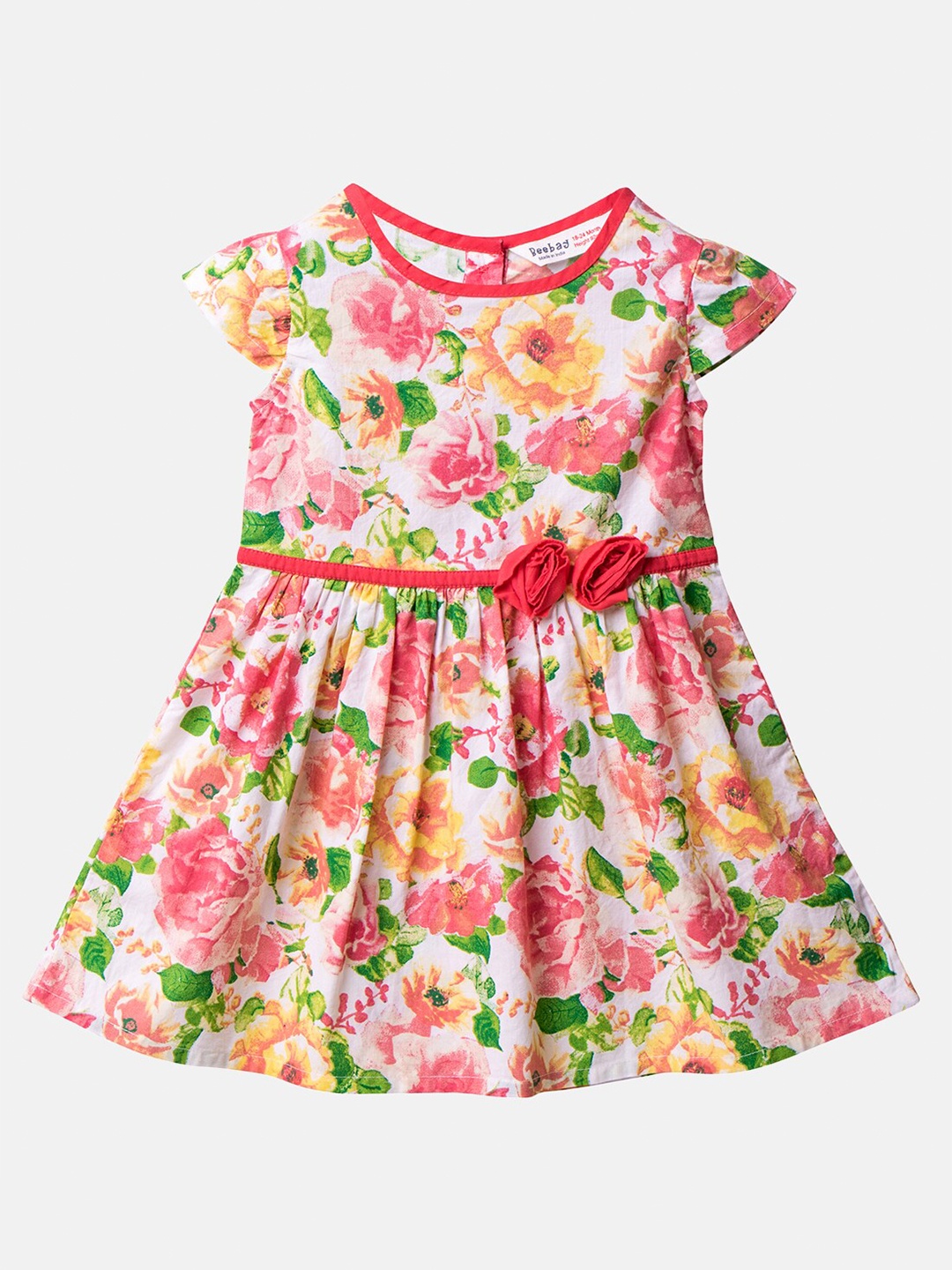 

Beebay Orange Floral A-Line Dress