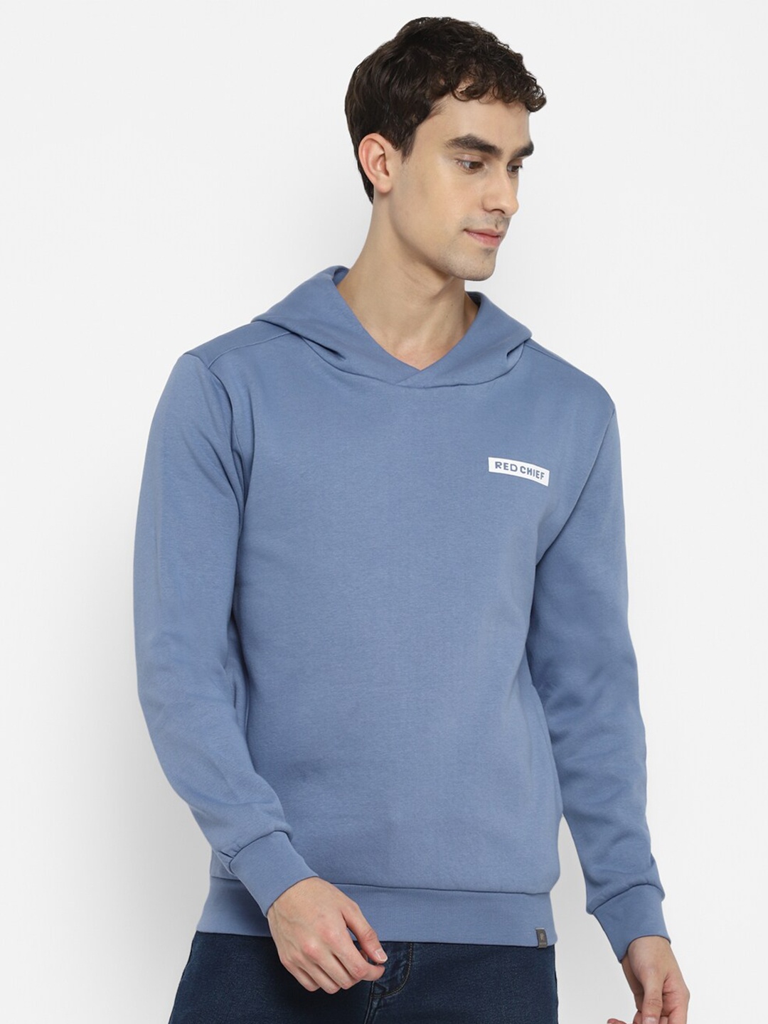 

Red Chief Men Blue Hooded Sweatshirt
