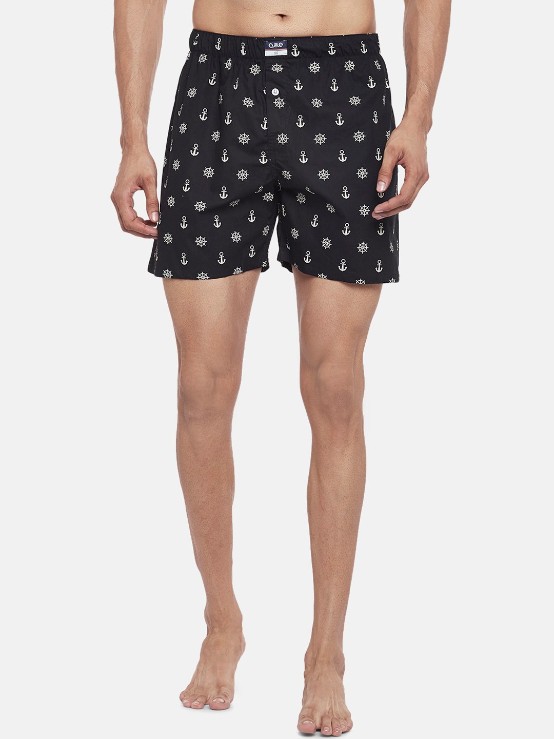 

Ajile by Pantaloons Men Black & White Printed Pure Cotton Boxers