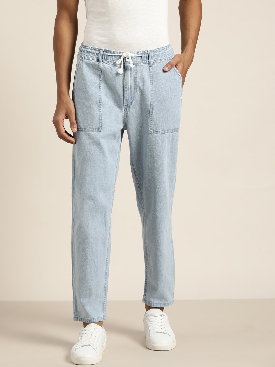 

ether Men Blue Pure Cotton Straight Fit Jeans