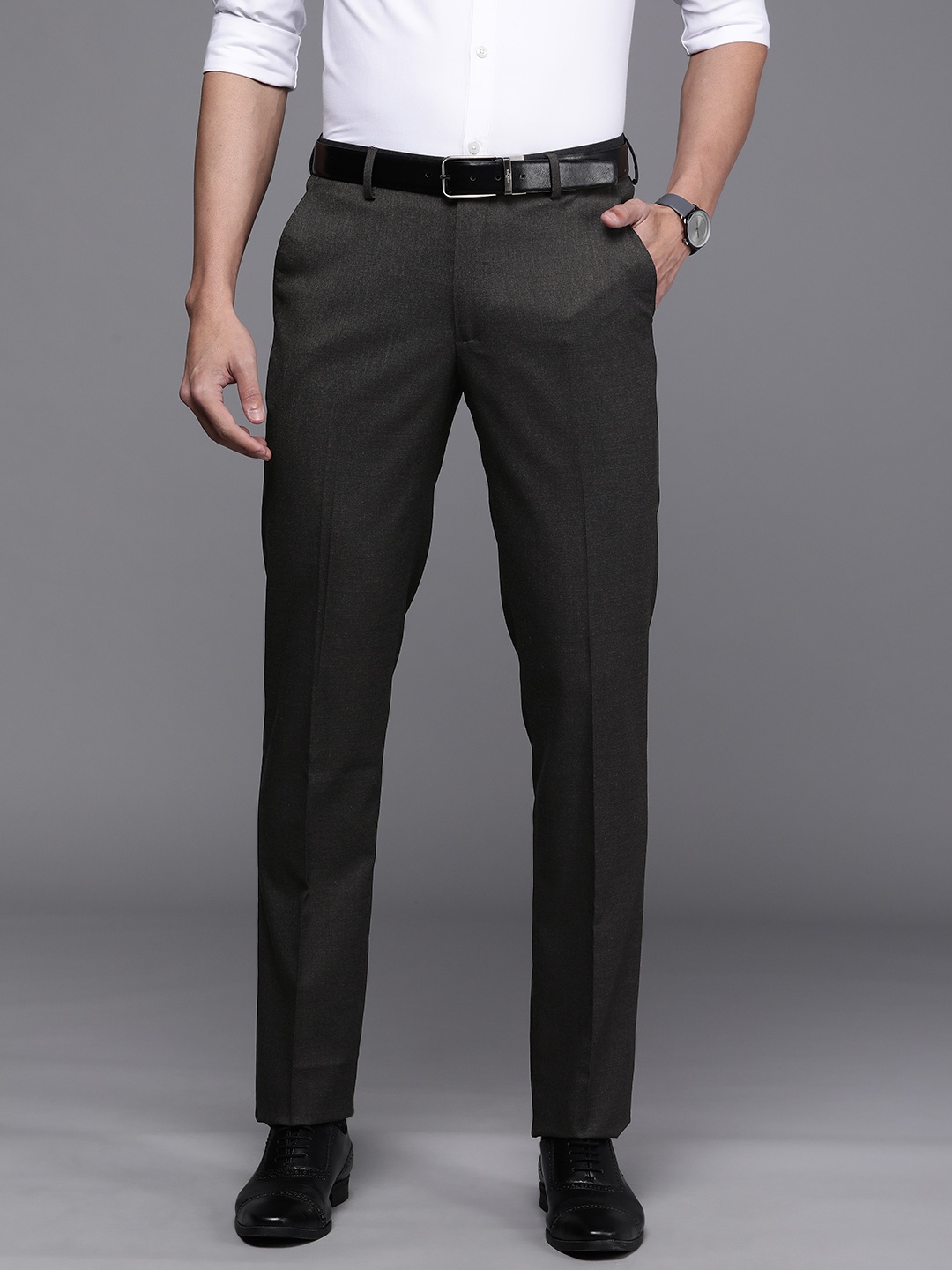 

Louis Philippe Men Grey Slim Fit Formal Trousers
