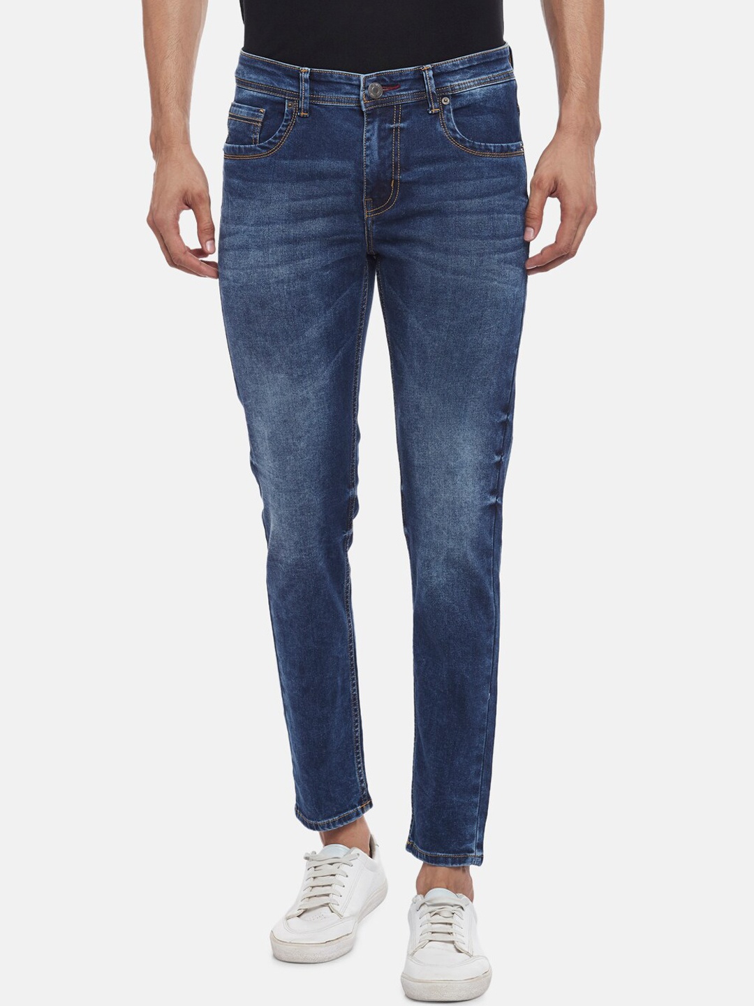 

People Men Blue Skinny Fit Light Fade Jeans