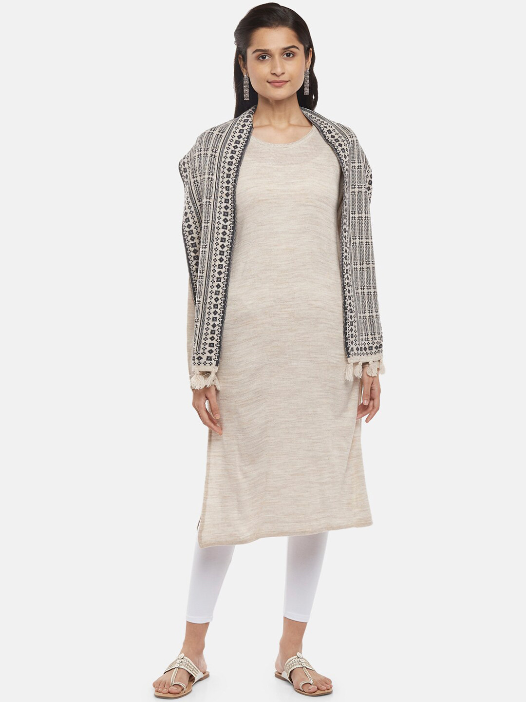 

RANGMANCH BY PANTALOONS Women Beige Layered Kurta