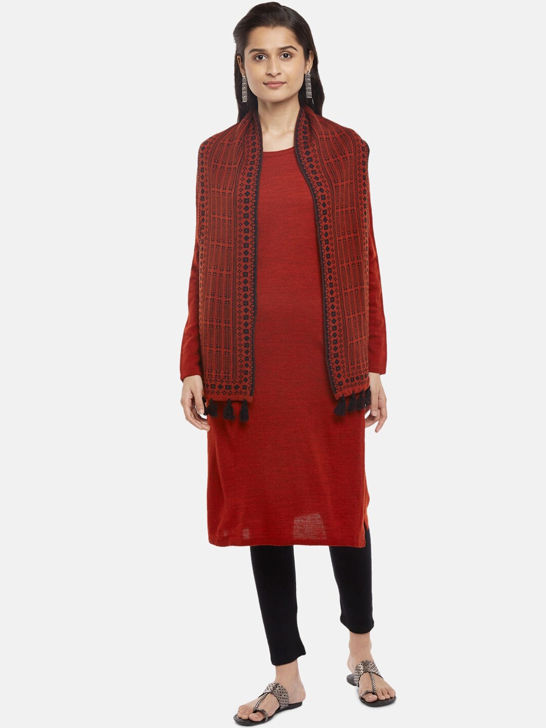 

RANGMANCH BY PANTALOONS Women Rust Kurta