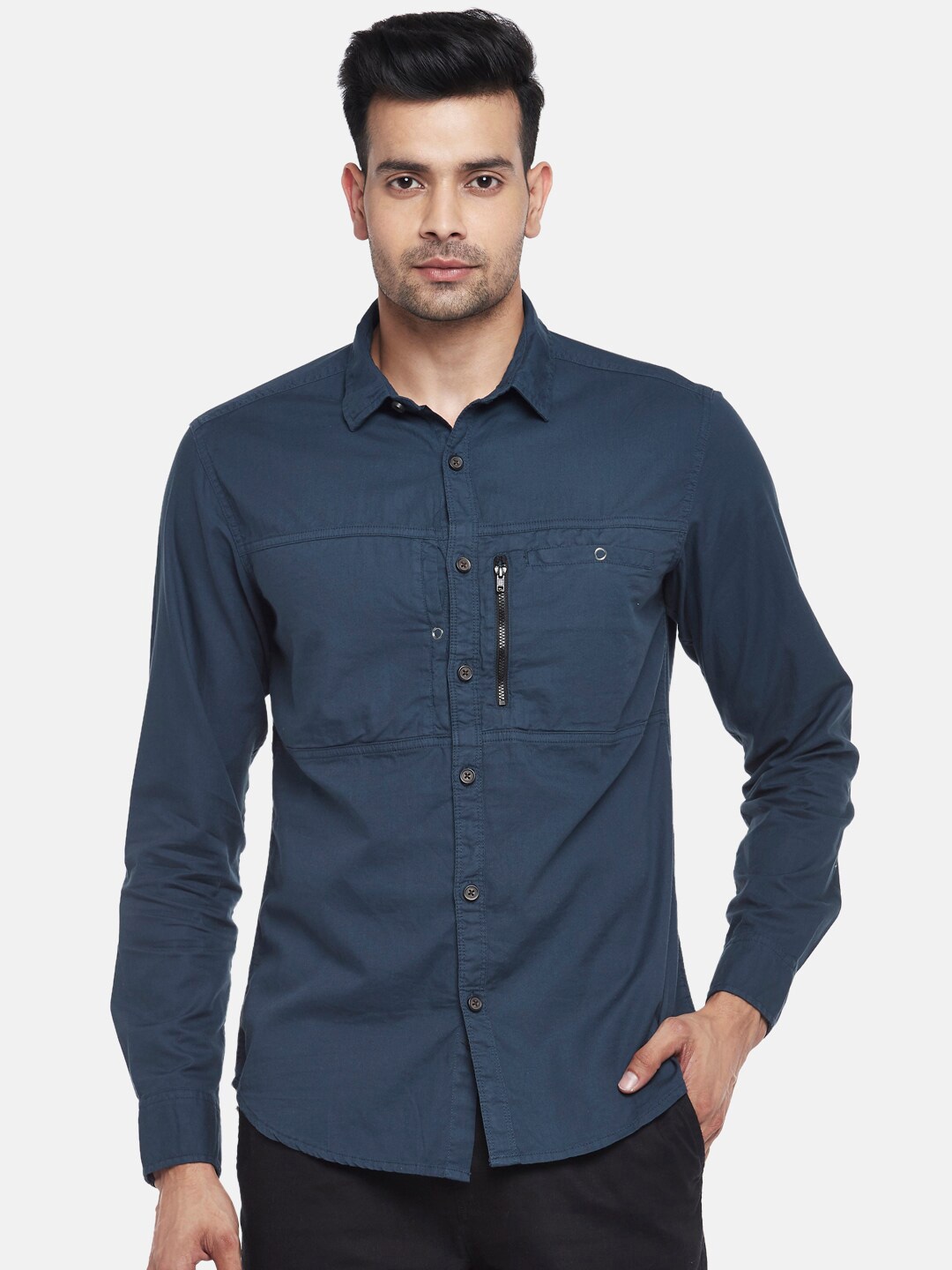 

Urban Ranger by pantaloons Men Blue Slim Fit Opaque Casual Shirt