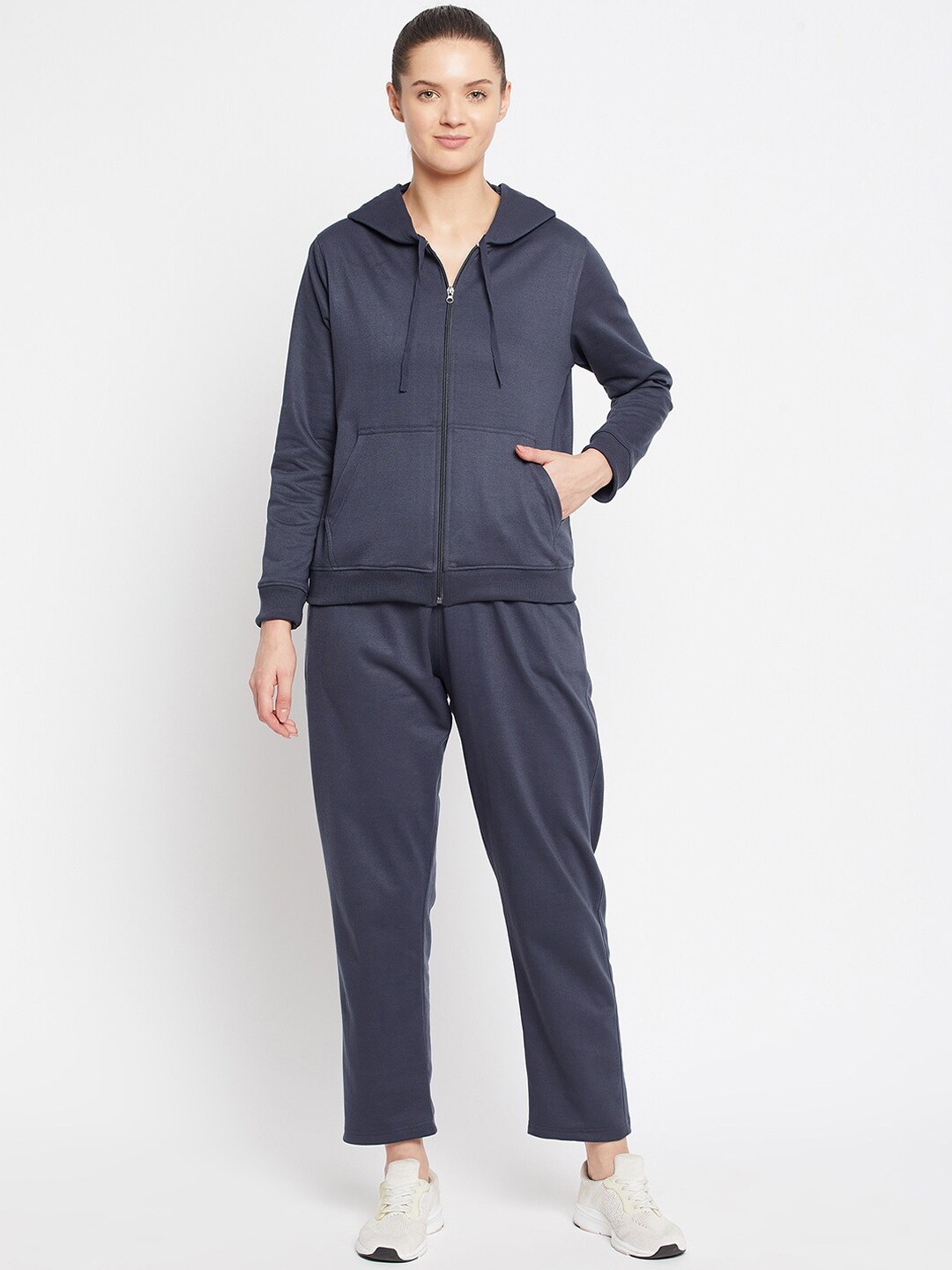 

FRENCH FLEXIOUS Women Charcoal Grey Solid Tracksuit