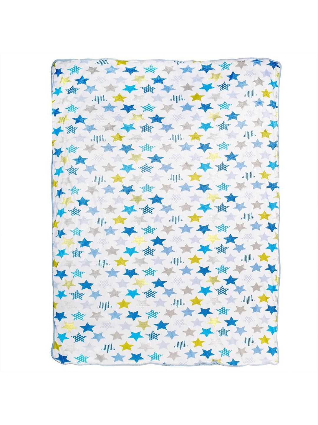 

Baby Moo Blue & White Geometric Mild Winter 210 GSM Single Bed Blanket