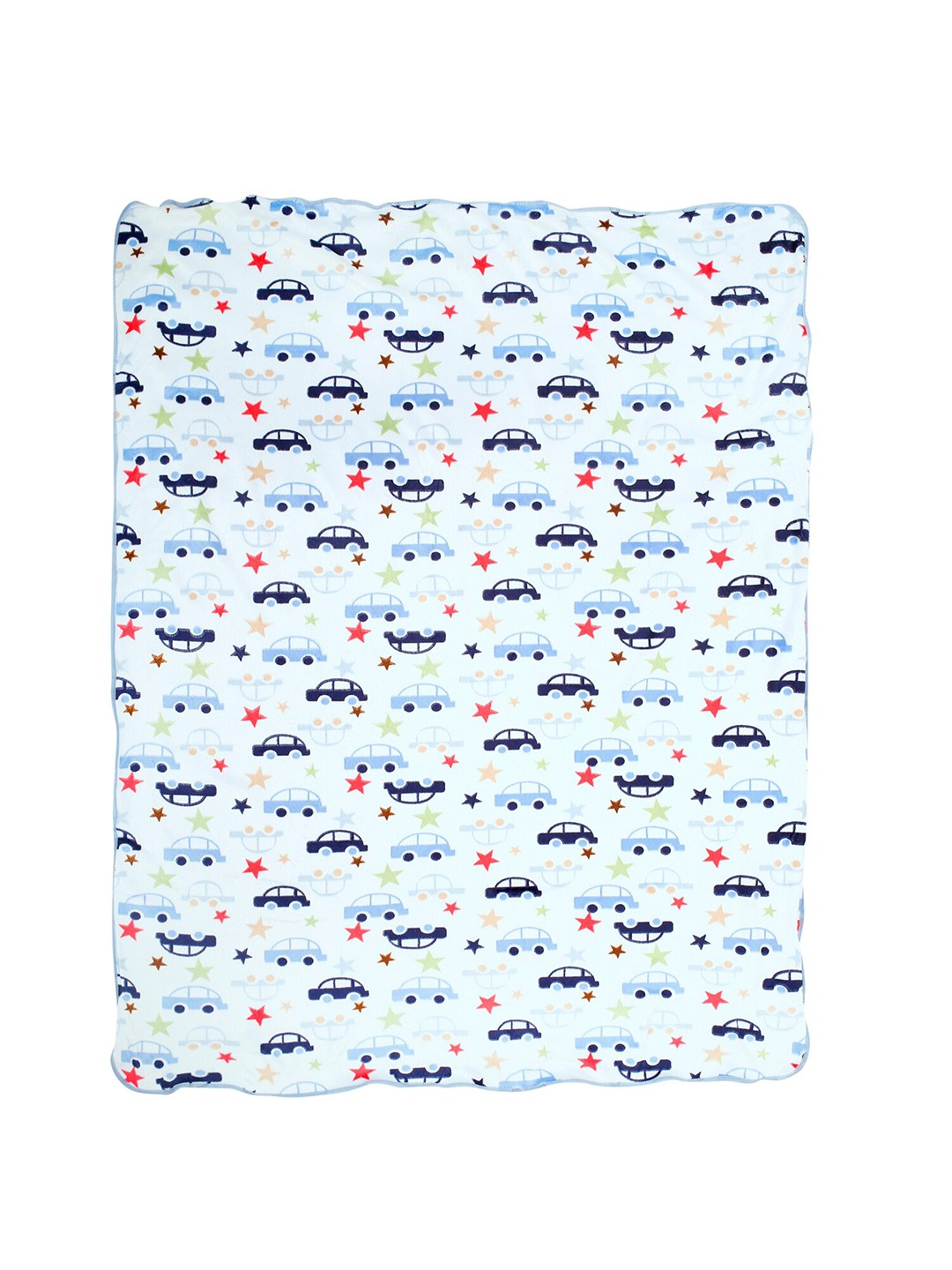 

Baby Moo Blue & White Cartoon Characters Mild Winter 210 GSM Single Bed Blanket