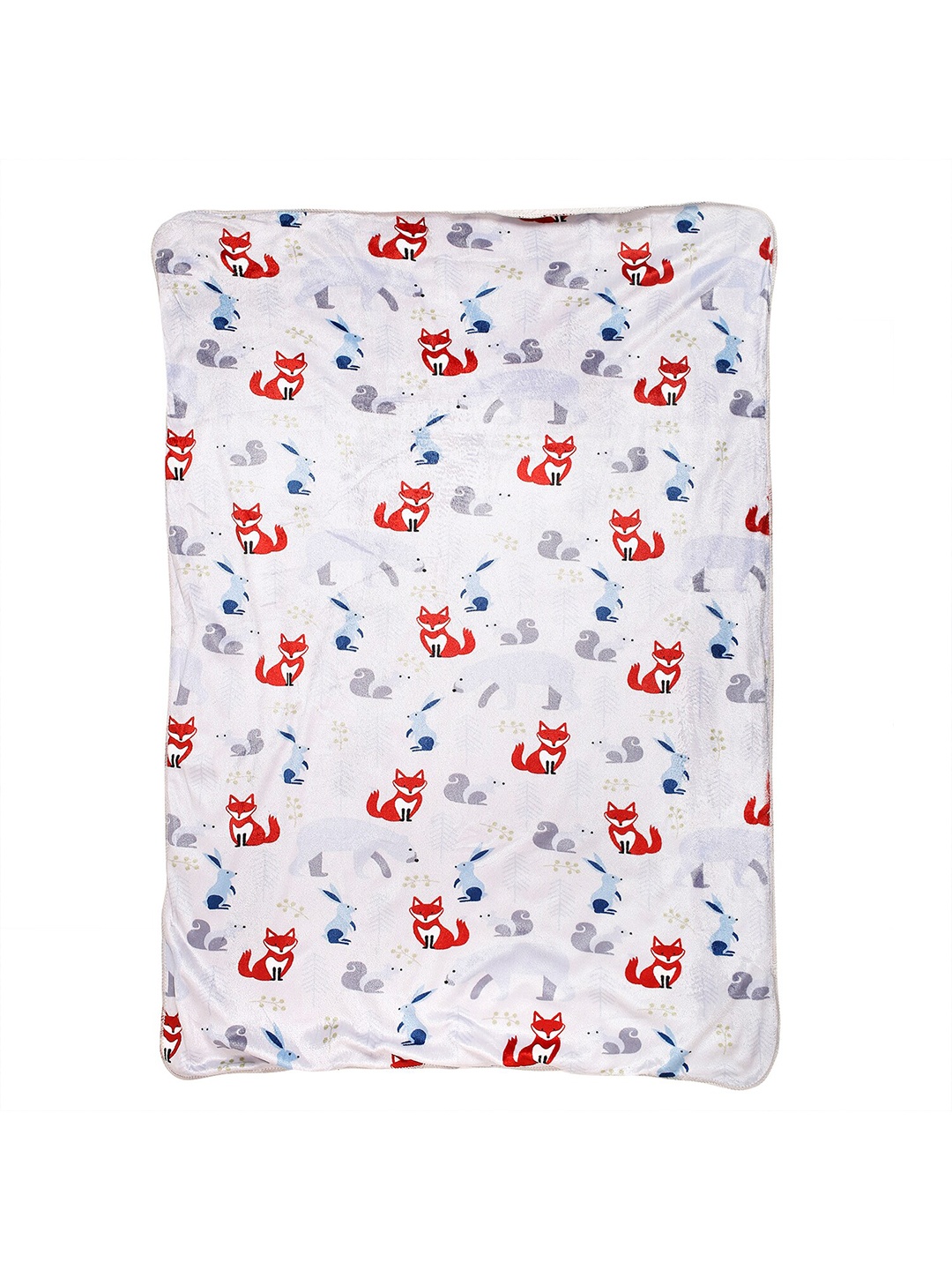 

Baby Moo White & Red Cartoon Characters Mild Winter 210 GSM Single Bed Blanket