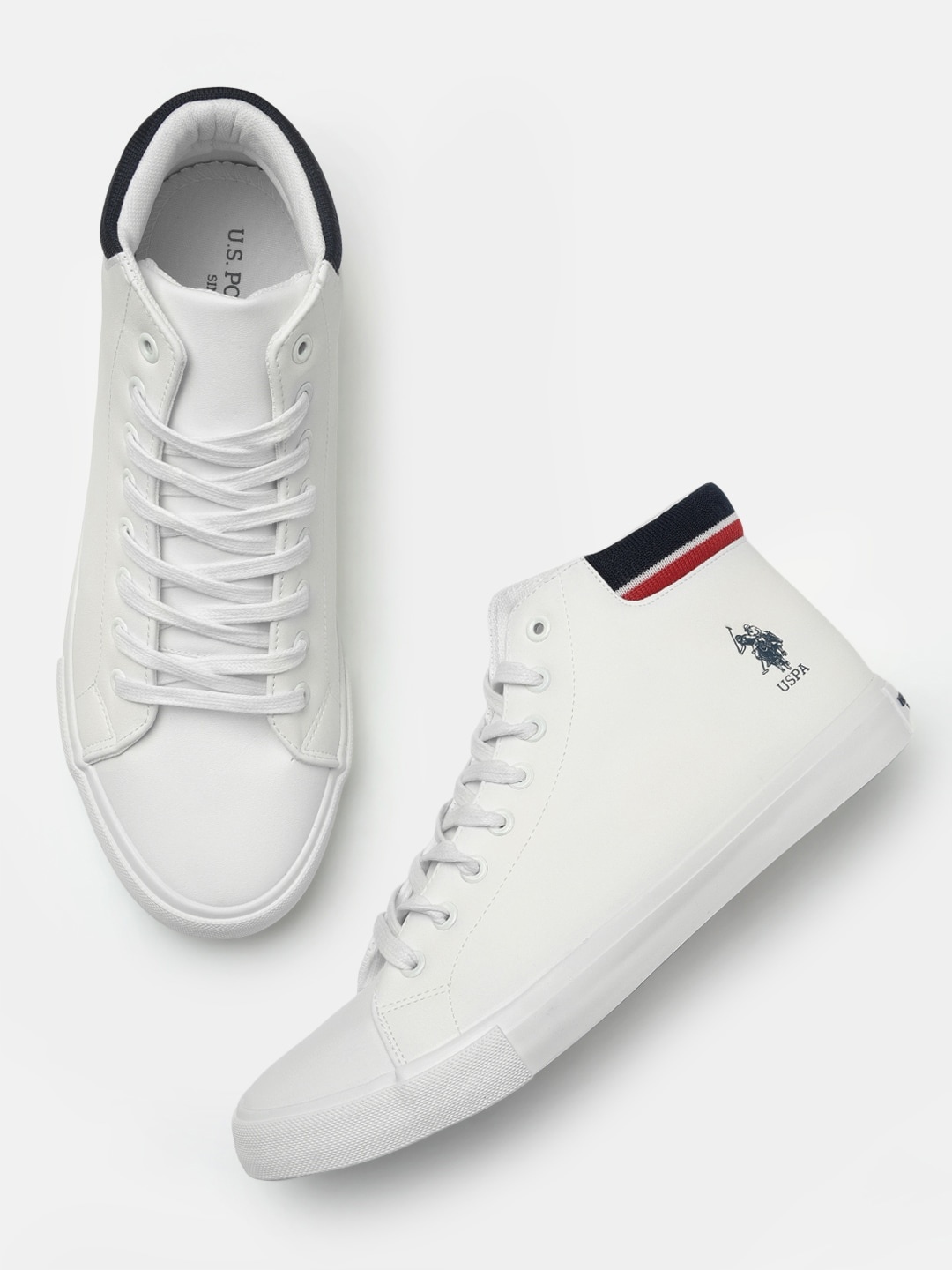 

U. S. Polo Assn. Men Off White Solid Regular Sneakers