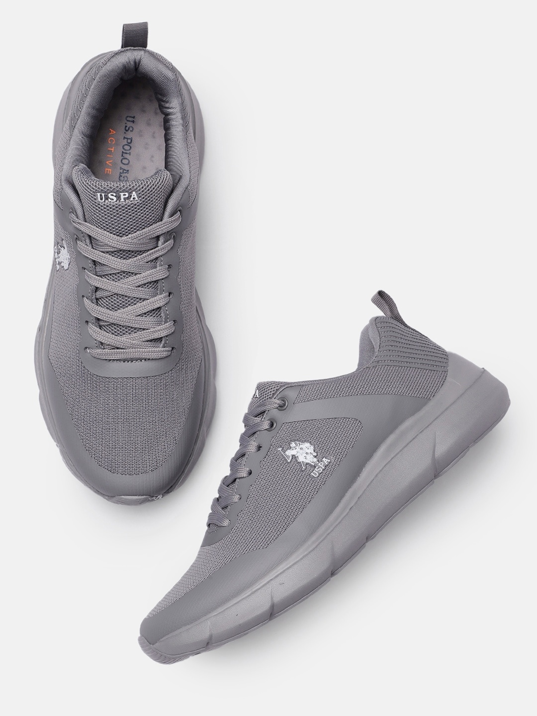 

U S Polo Assn Men Grey LYANNE Active Textured Sneakers