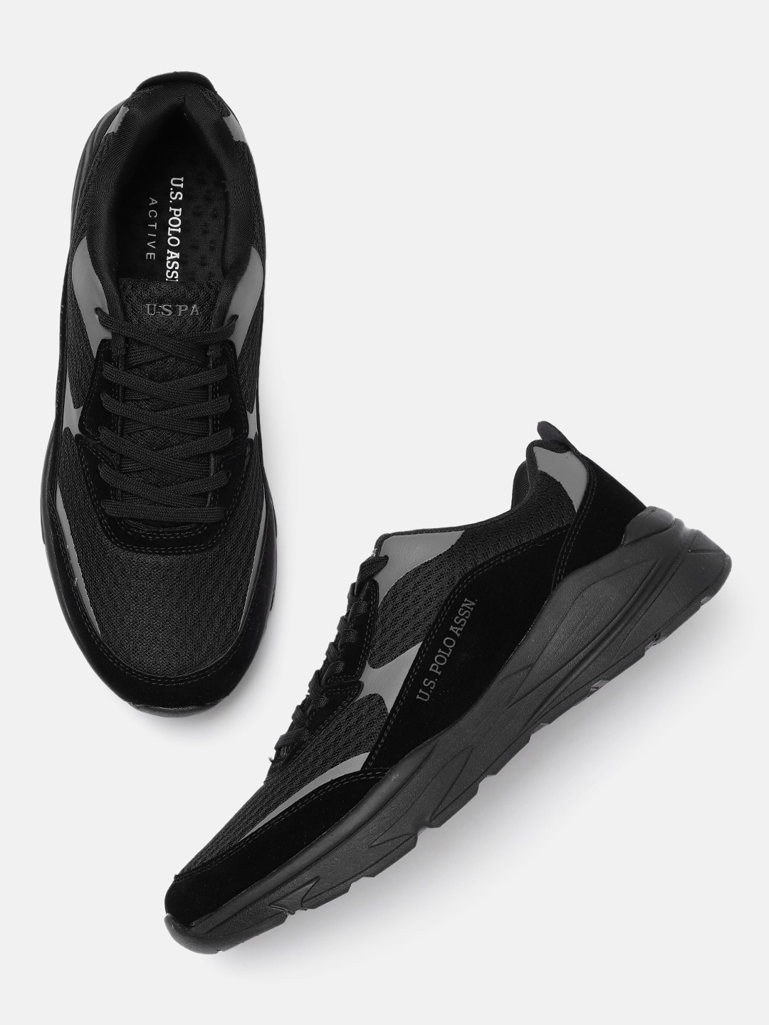 

U S Polo Assn Men Black CLEON Textured Sneakers