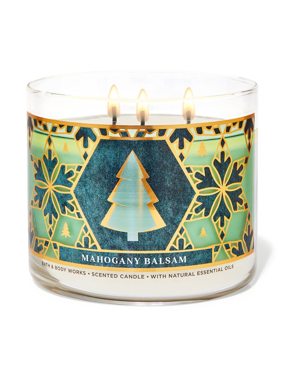 

Bath & Body Works White Barn Mahogany Balsam 3-Wick Scented Candle 411 g, Green