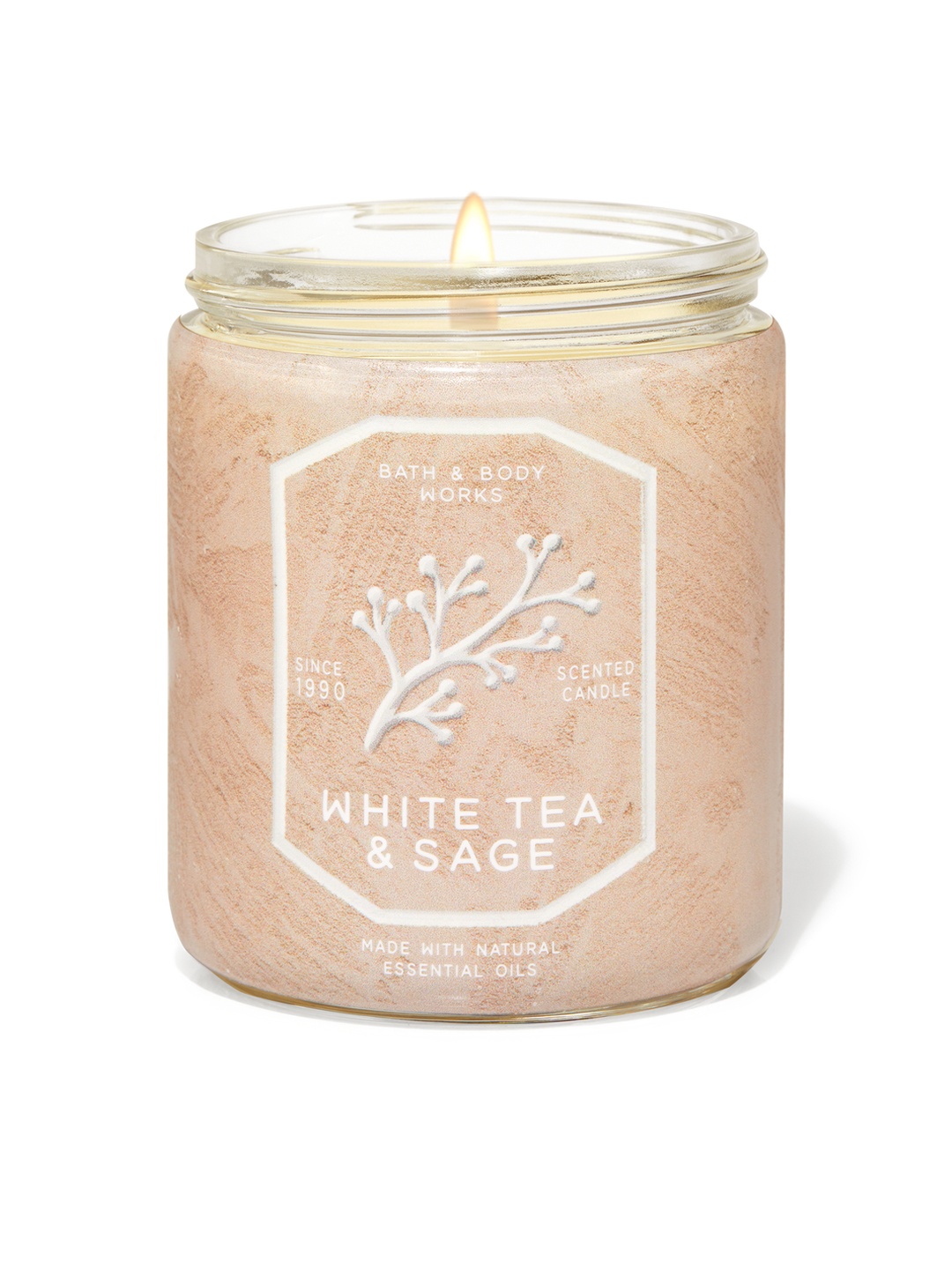 

Bath & Body Works White Tea & Sage Single Wick Scented Candle 198 g, Beige
