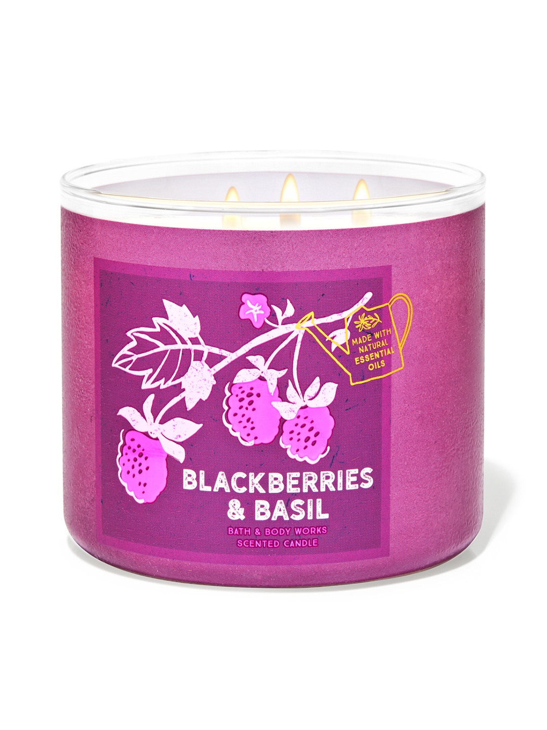 

Bath & Body Works Blackberries & Basil 3-Wick Scented Candle 411 g, Purple