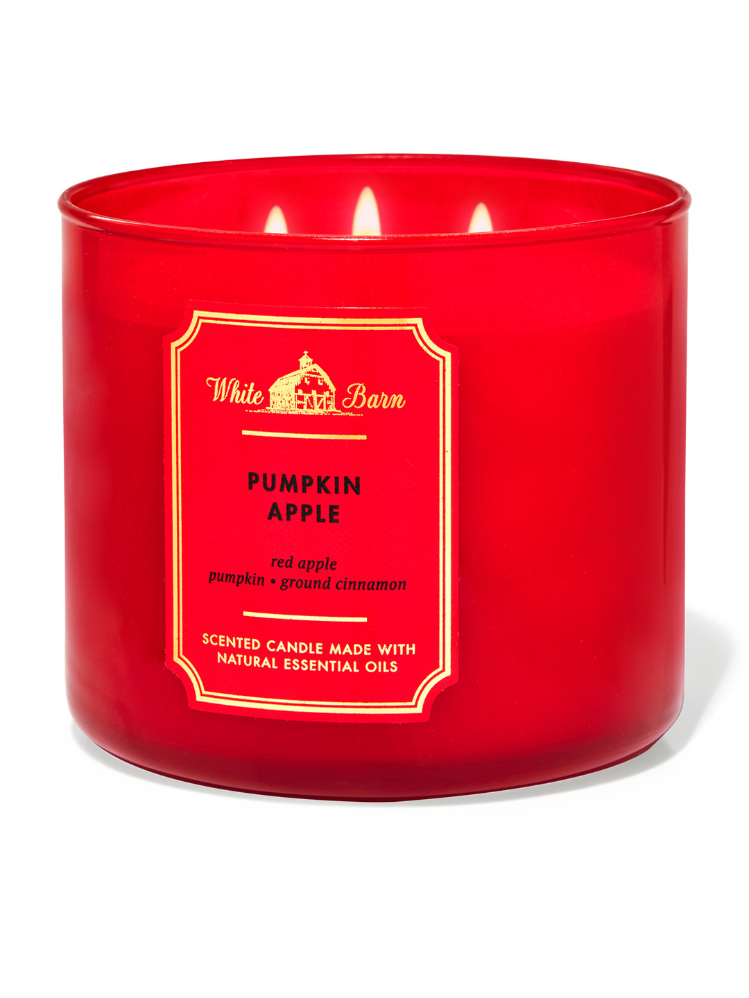 

Bath & Body Works Pumpkin Apple 3-Wick Candle - 411 g, Red