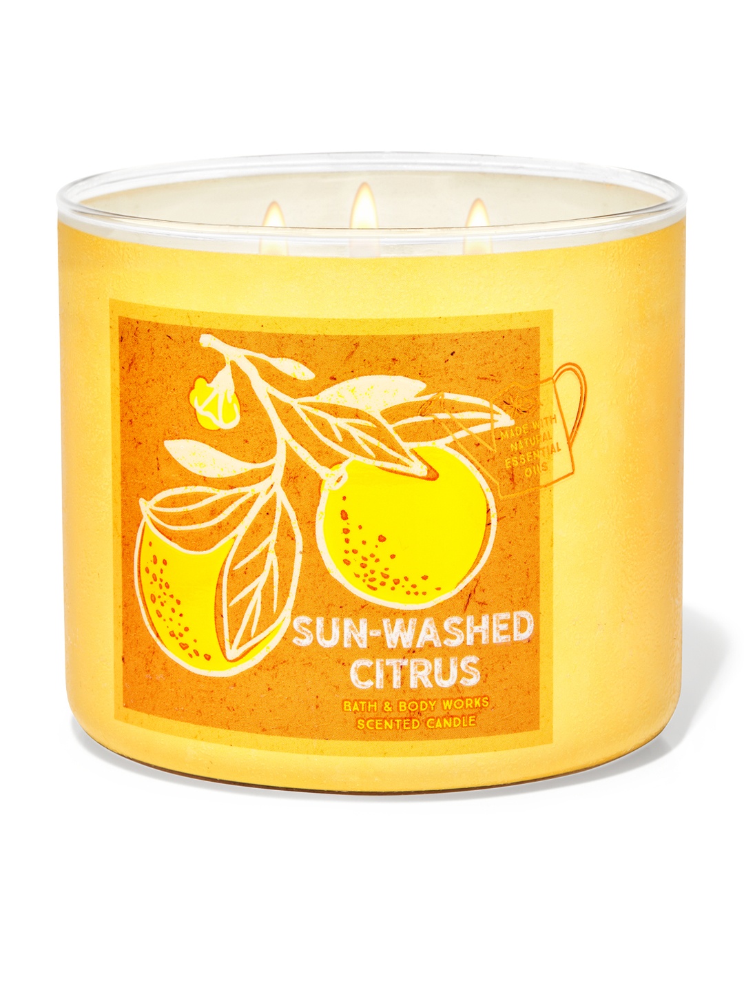 

Bath & Body Works Sun-Washed Citrus 3-Wick Scented Candle 411 g, Yellow