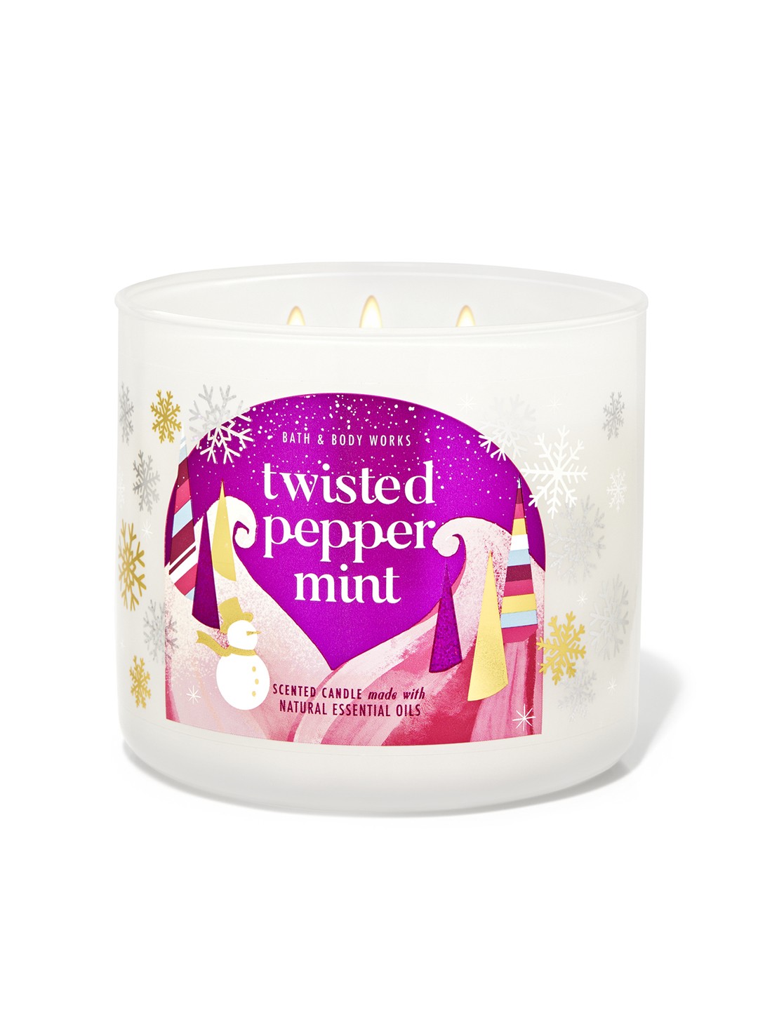 

Bath & Body Works Twisted Peppermint 3-Wick Candle 411 g, Pink
