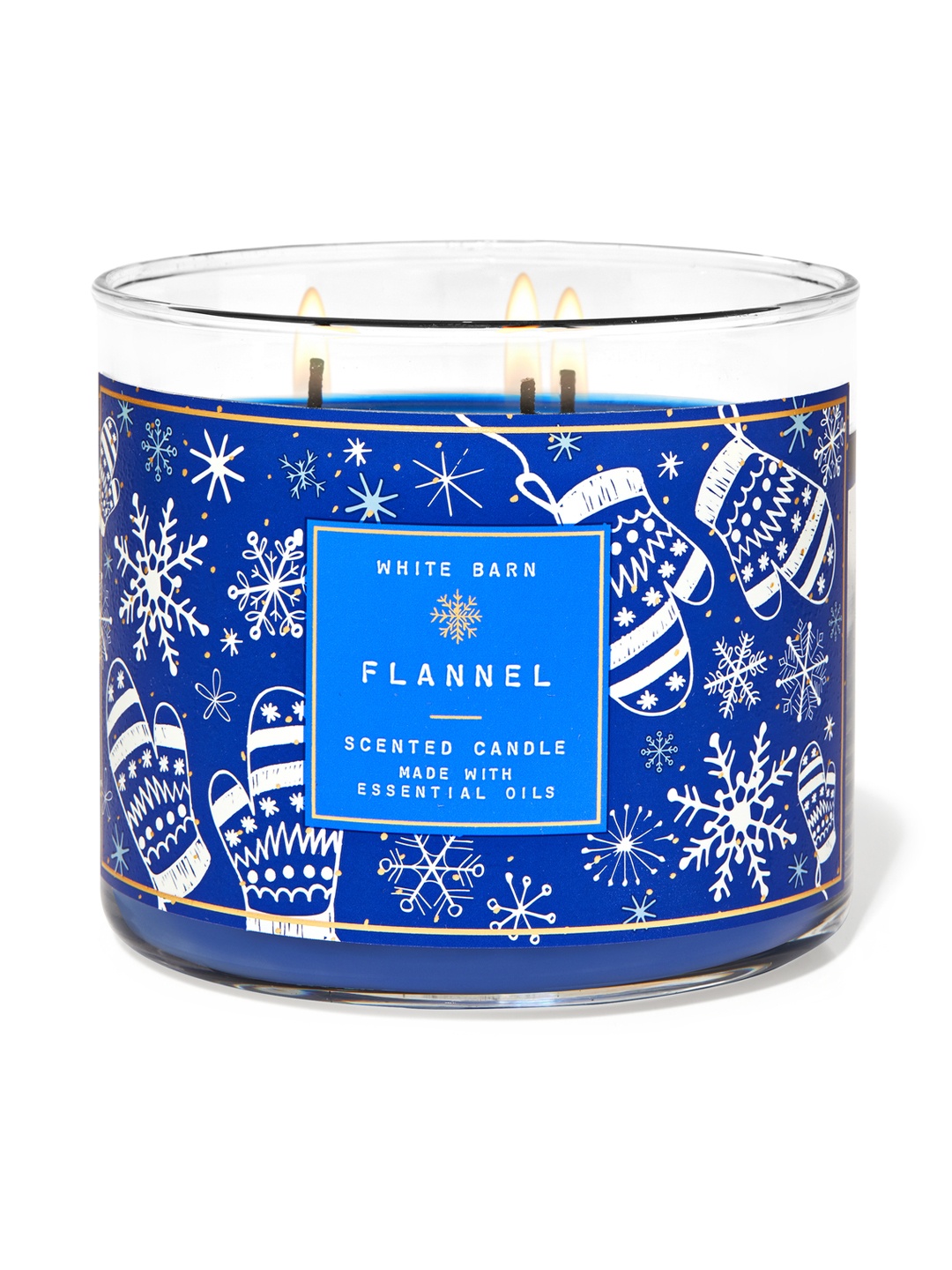 

Bath & Body Works Flannel 3-Wick Scented Candle 411G, Blue