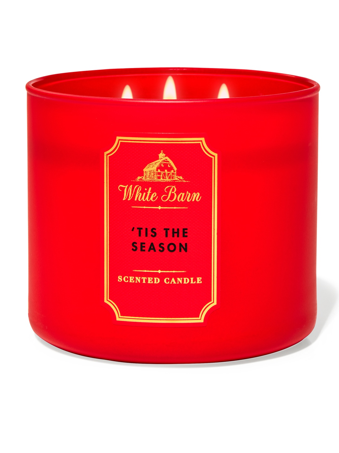 

Bath & Body Works White Barn Tis the Season 3-Wick Scented Candle - 411 g, Red