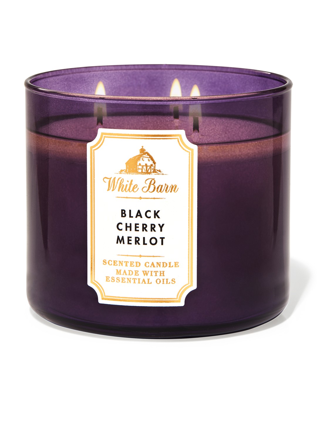 

Bath & Body Works Black Cherry Merlot 3-Wick Candle - 411 g, Purple