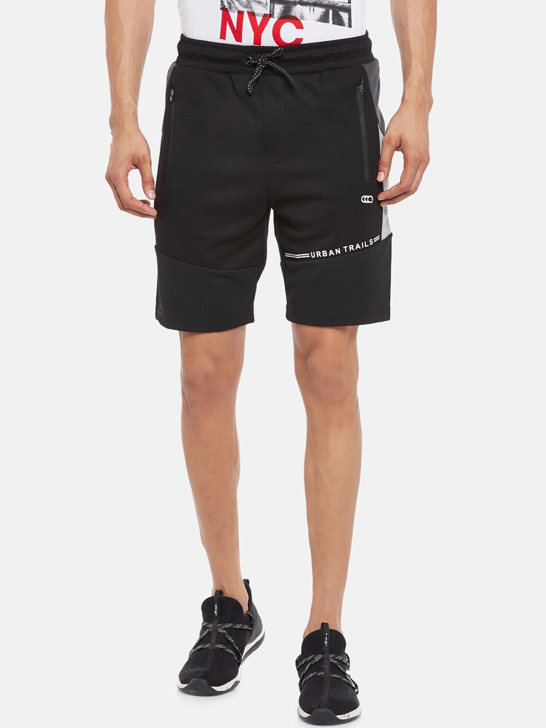 

Ajile by Pantaloons Men Black Slim Fit Regular Shorts