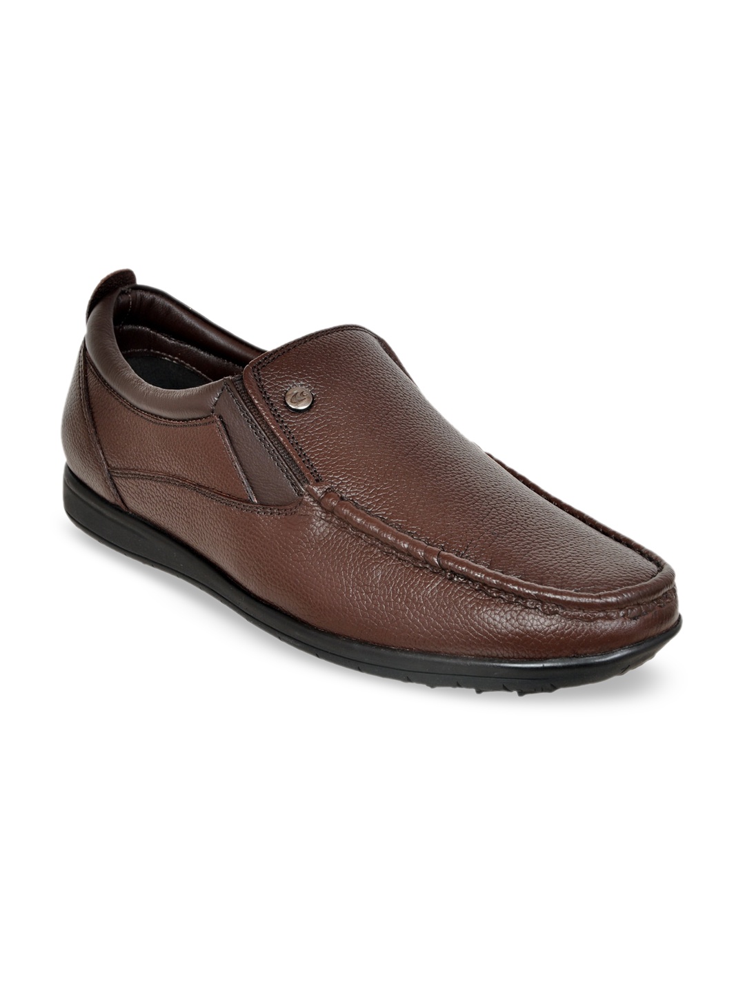 

Allen Cooper Men Brown Textured Leather Loafers