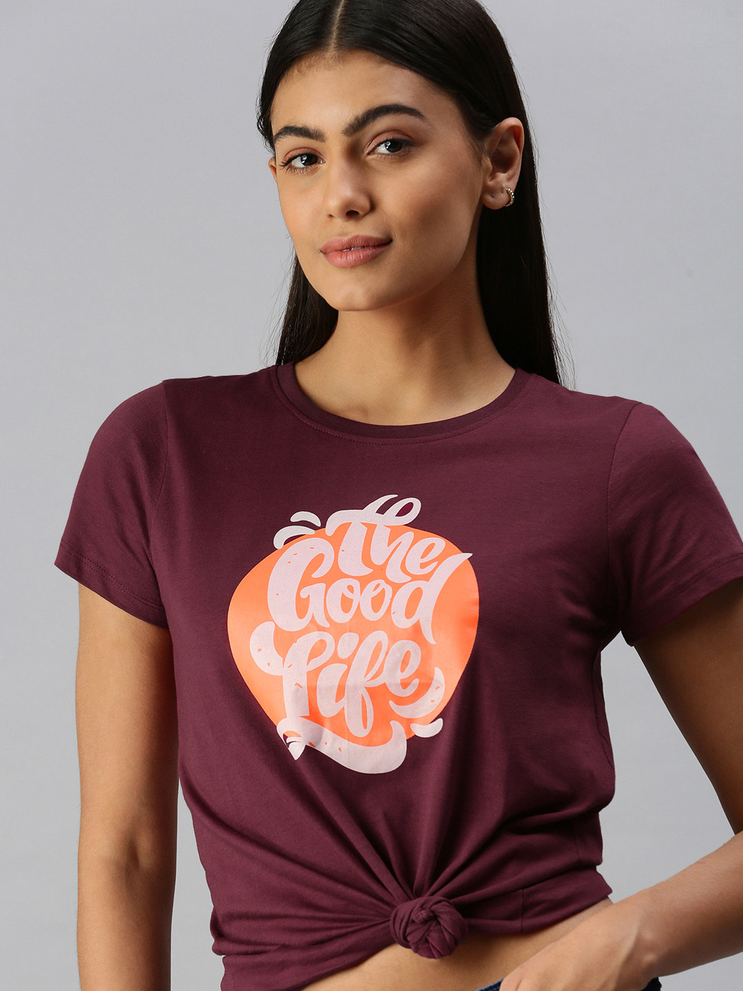 

abof Women Magenta Conversational Printed Casual T-shirt